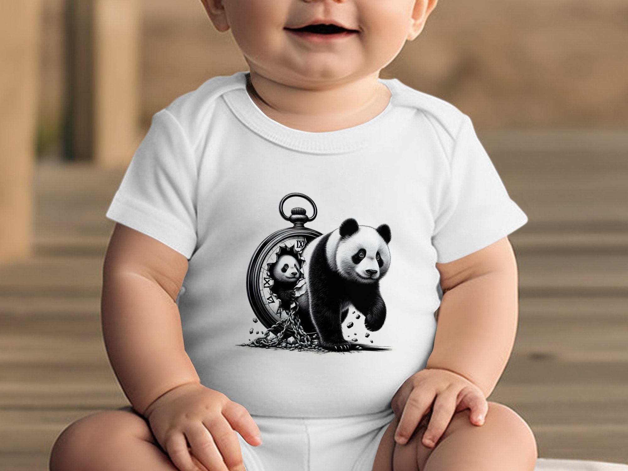 Panda - Coloured Toddler Bodysuit Realistic Animal Talisman Unisex Cute Tee Graphic Design