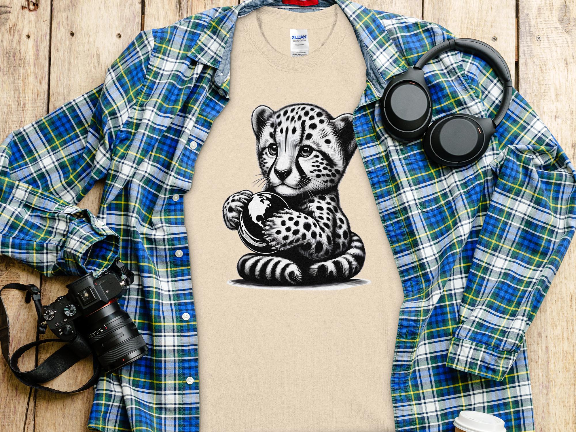 Cheetah World - Coloured Gildan T-Shirt Realistic Animal Talisman Unisex Cute Tee Graphic Design