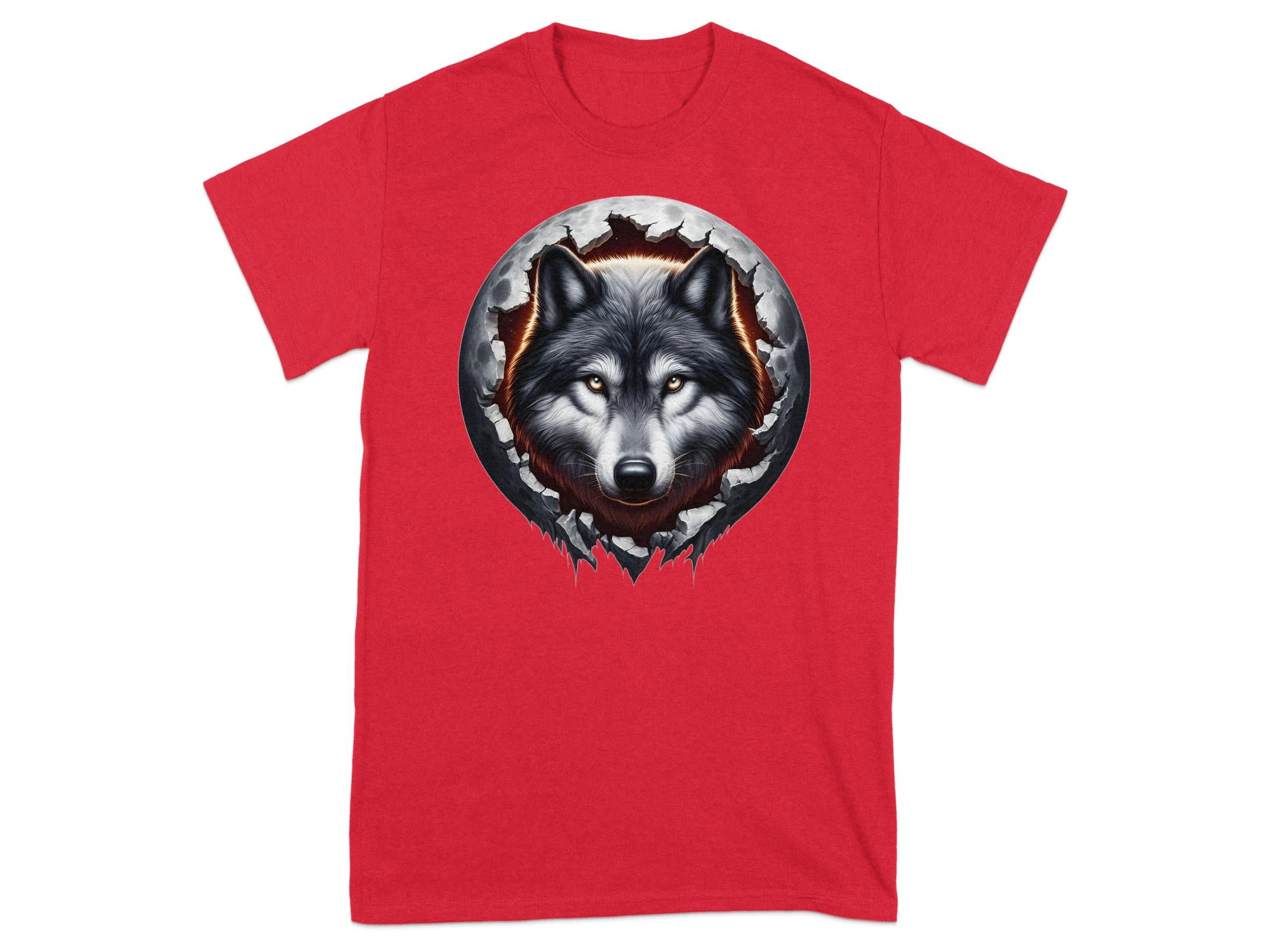 Moon Wolf - T-Shirt Realistic Full Colour Animal Talisman Unisex Mythology Tee Gildan Graphic Design