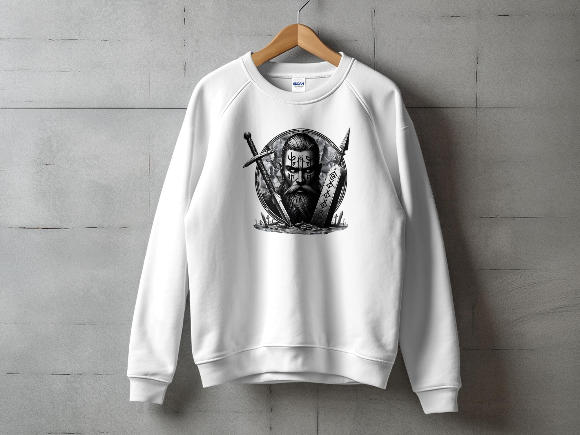 Viking Fortitude - Coloured Gildan Sweatshirt Realistic Norse Talisman Men Women Unisex Valhalla Tee Graphic Design