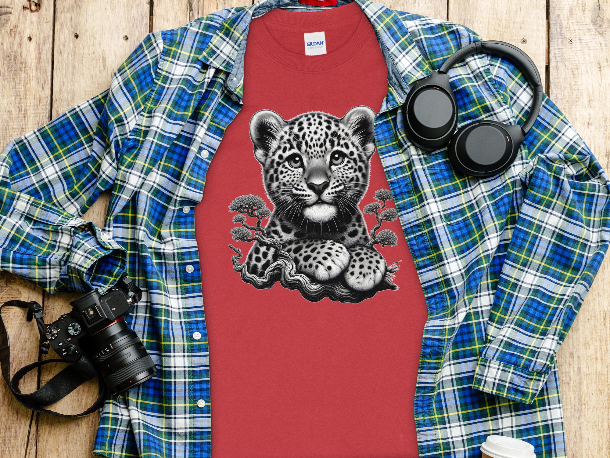 Leopard Bonsai - Coloured Gildan Long Sleeve Realistic Animal Talisman Unisex Cute Tee Graphic Design