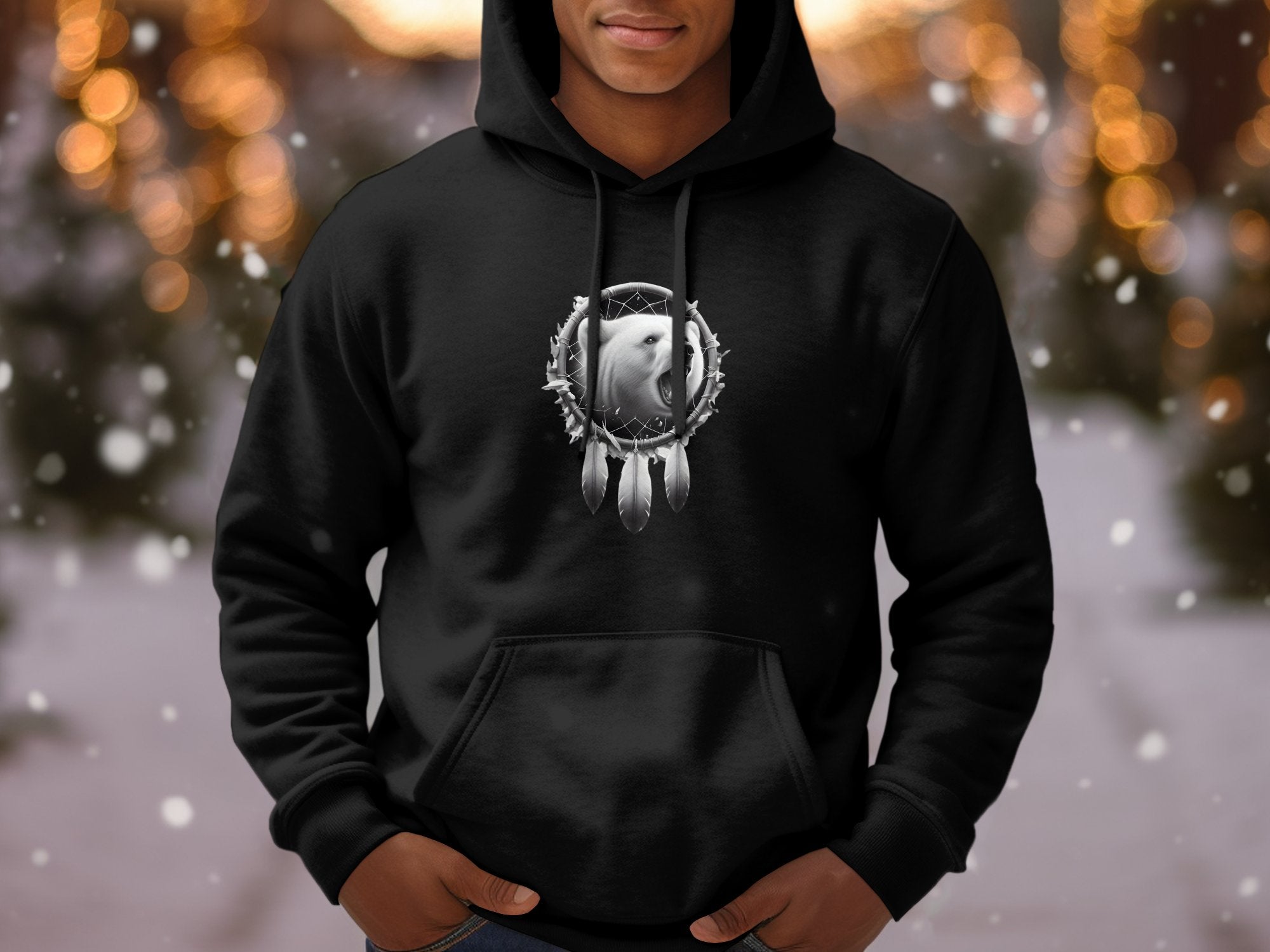 Dreamcatcher Bear - Coloured Gildan Hoodie Realistic Native American Talisman Unisex Mythology Tee Graphic Design