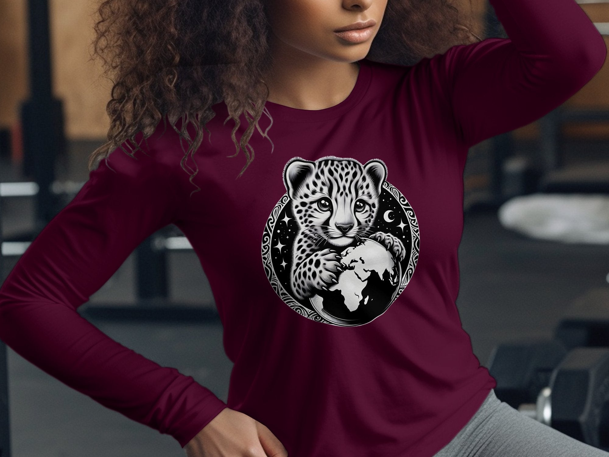 Cheetah World - Coloured Gildan Long Sleeve Realistic Animal Talisman Unisex Cute Tee Graphic Design