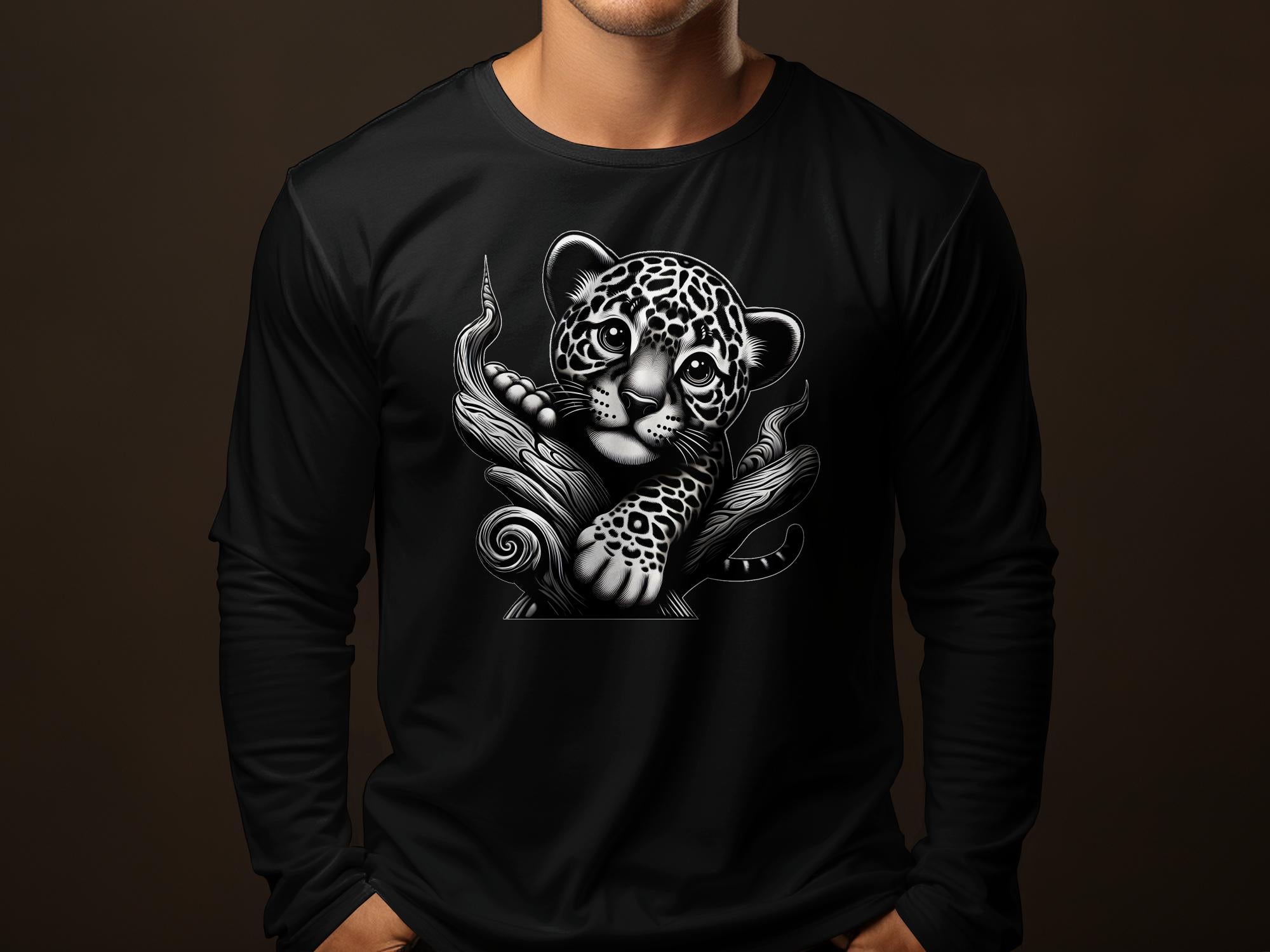 Leopard Bonsai - Coloured Gildan Long Sleeve Realistic Animal Talisman Unisex Cute Tee Graphic Design