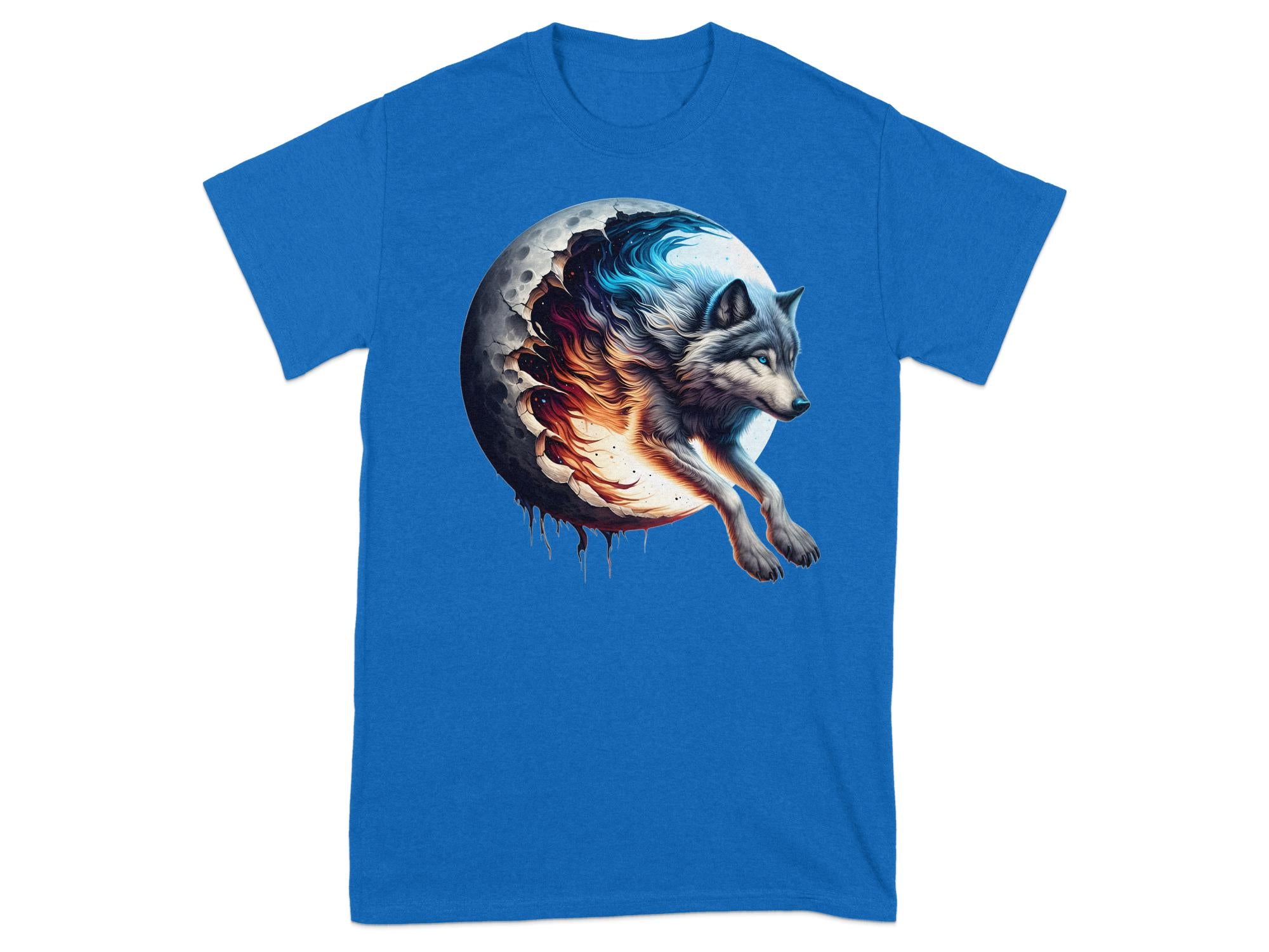 Moon Wolf - T-Shirt Realistic Full Colour Animal Talisman Unisex Mythology Tee Gildan Graphic Design