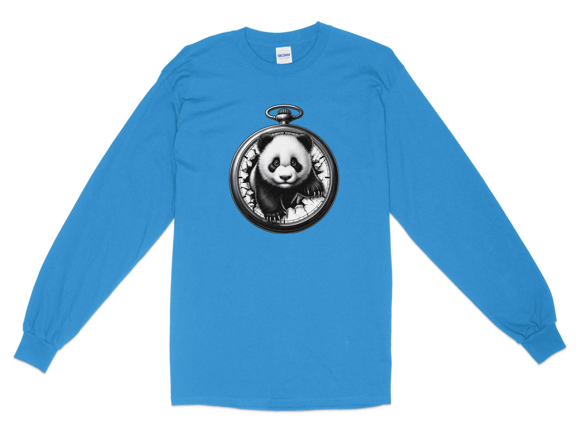 Panda - Coloured Gildan Long Sleeve Realistic Animal Talisman Unisex Cute Tee Graphic Design