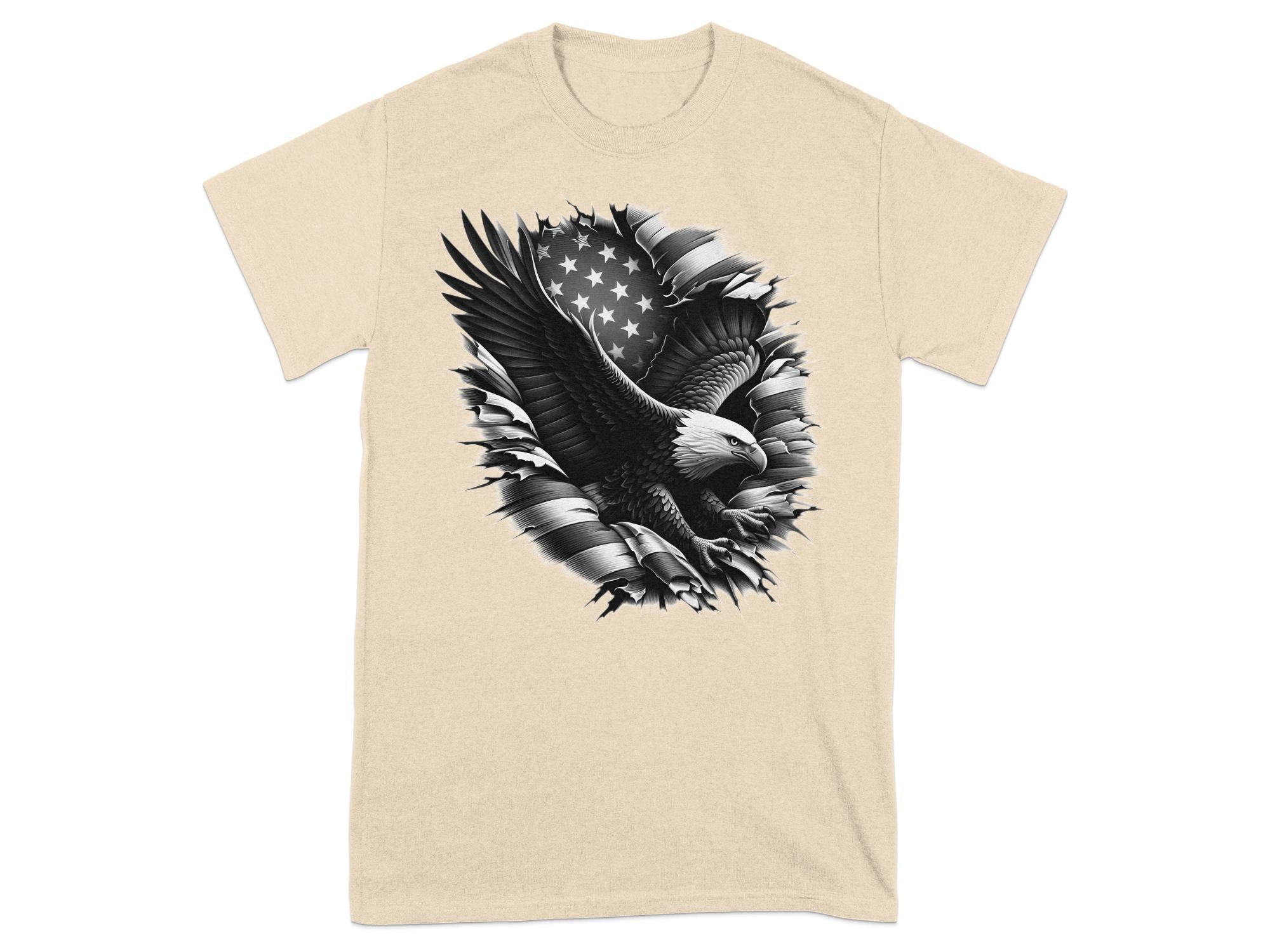 Eagle Patriot - Coloured Gildan T-Shirt Realistic Animal Talisman Unisex Tee Graphic Design