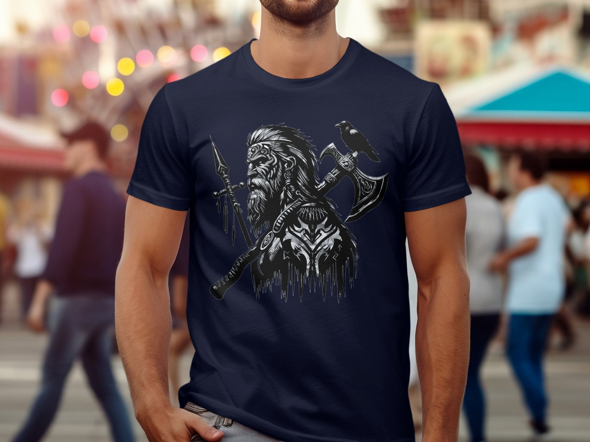 Viking Courage - Coloured Gildan T Shirt Norse Talisman Men Women Unisex Valhalla Tee