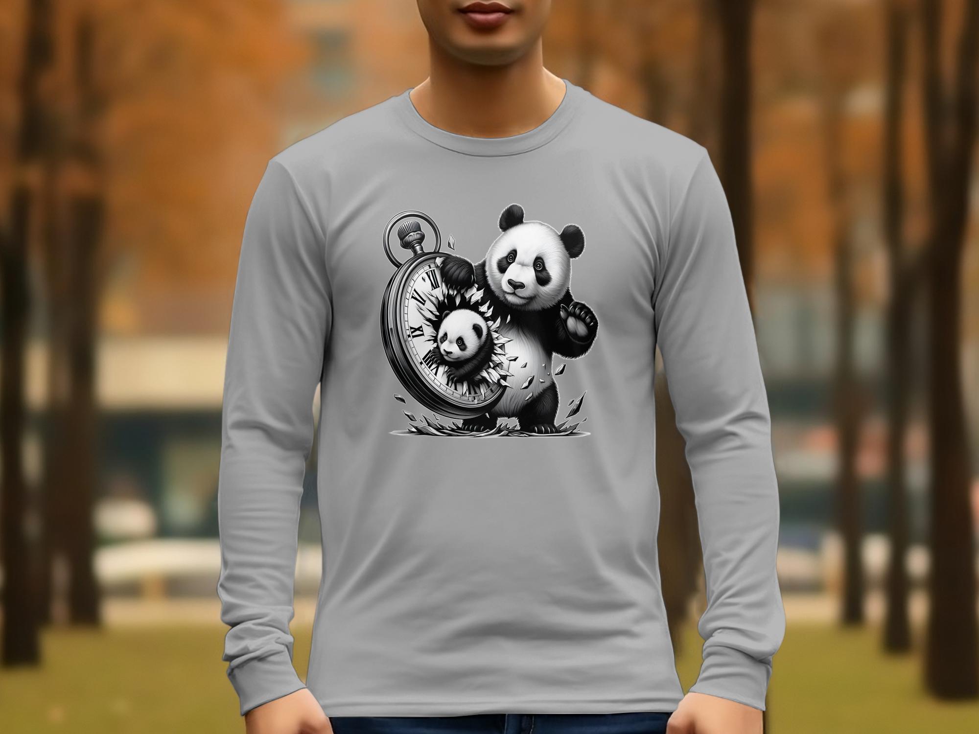 Panda - Coloured Gildan Long Sleeve Realistic Animal Talisman Unisex Cute Tee Graphic Design