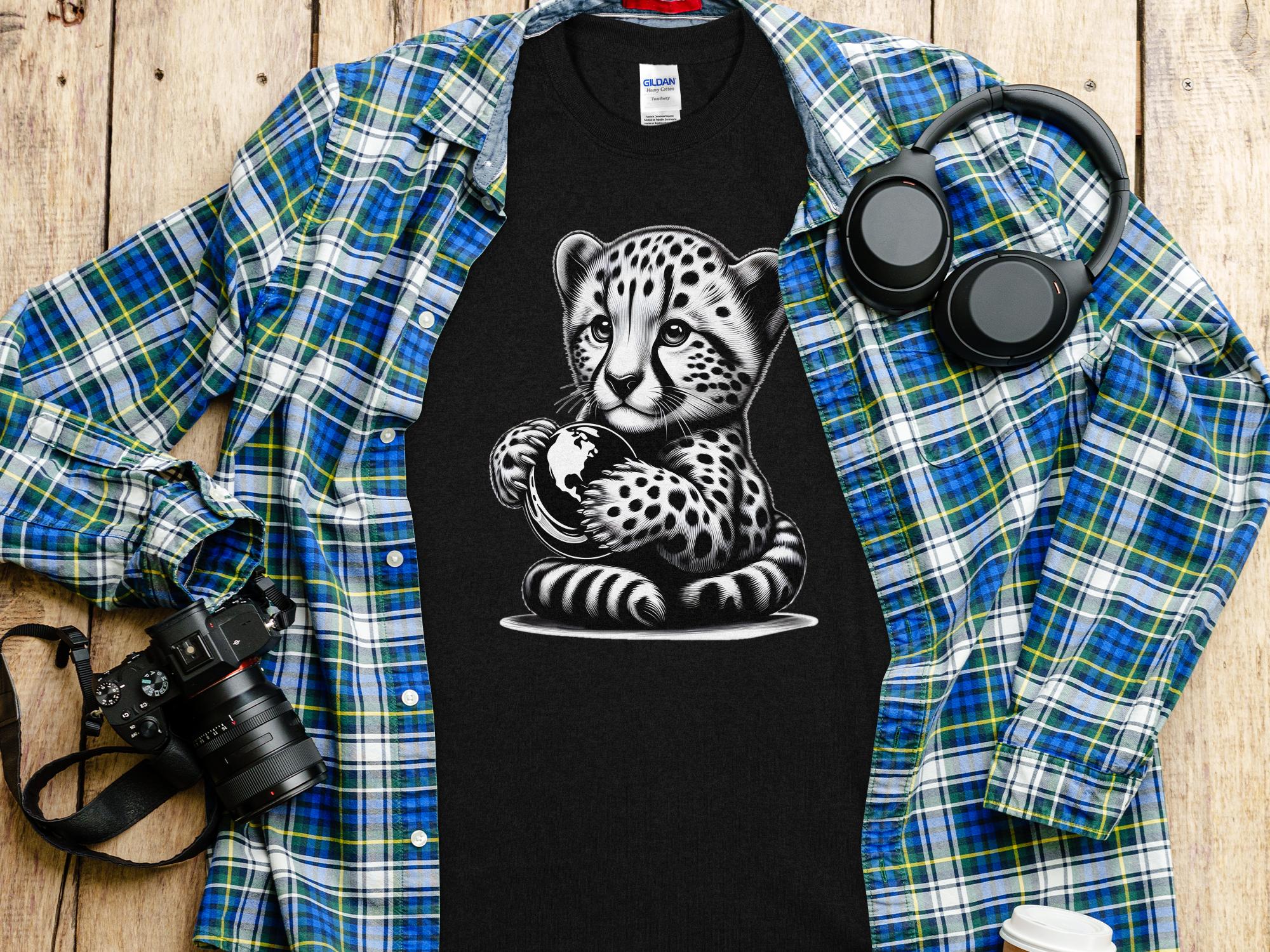 Cheetah World - Coloured Gildan T-Shirt Realistic Animal Talisman Unisex Cute Tee Graphic Design