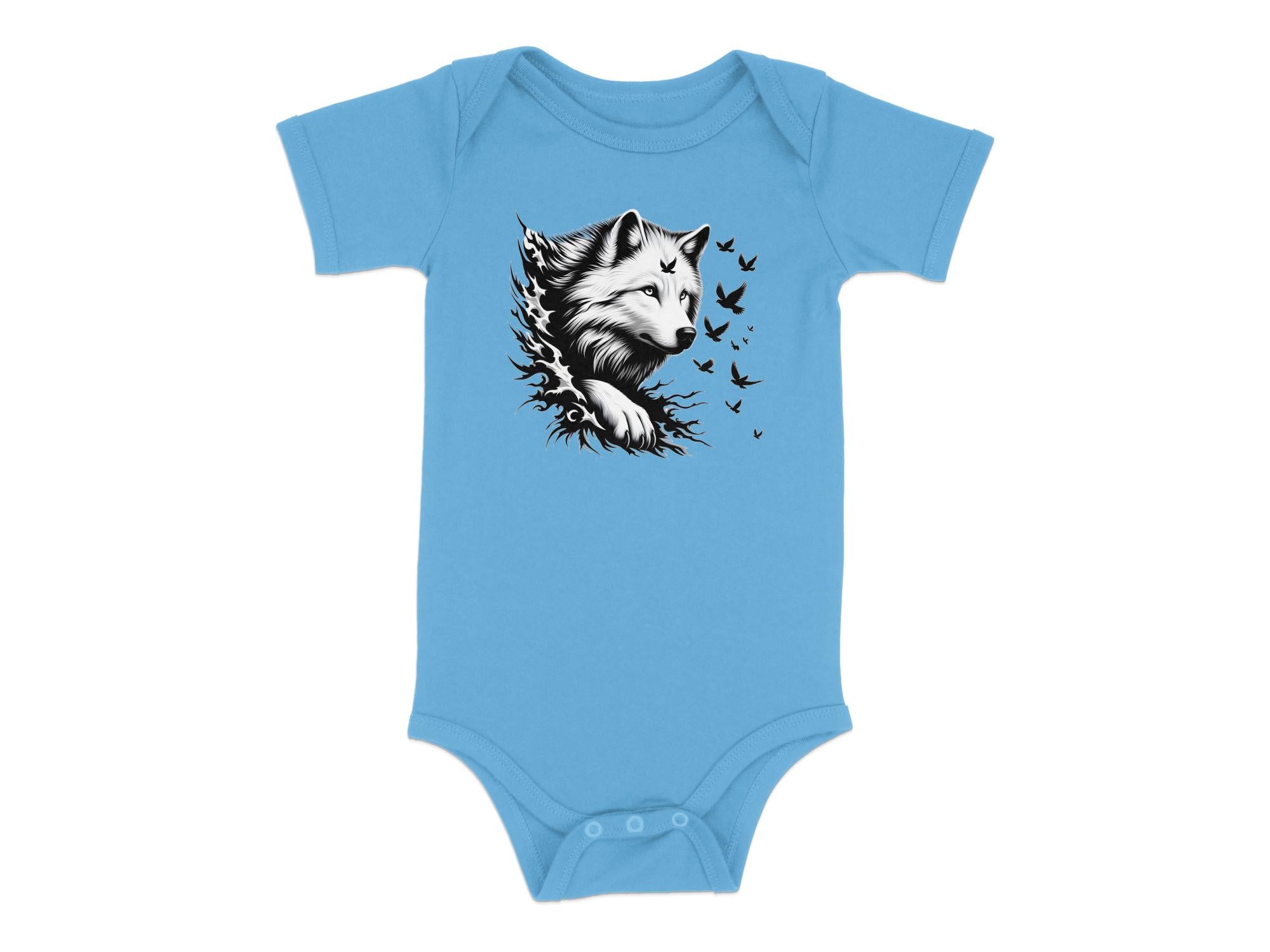 Wolf x Doves - Coloured Toddler Bodysuit Realistic Animal Talisman Unisex Tee Graphic Design