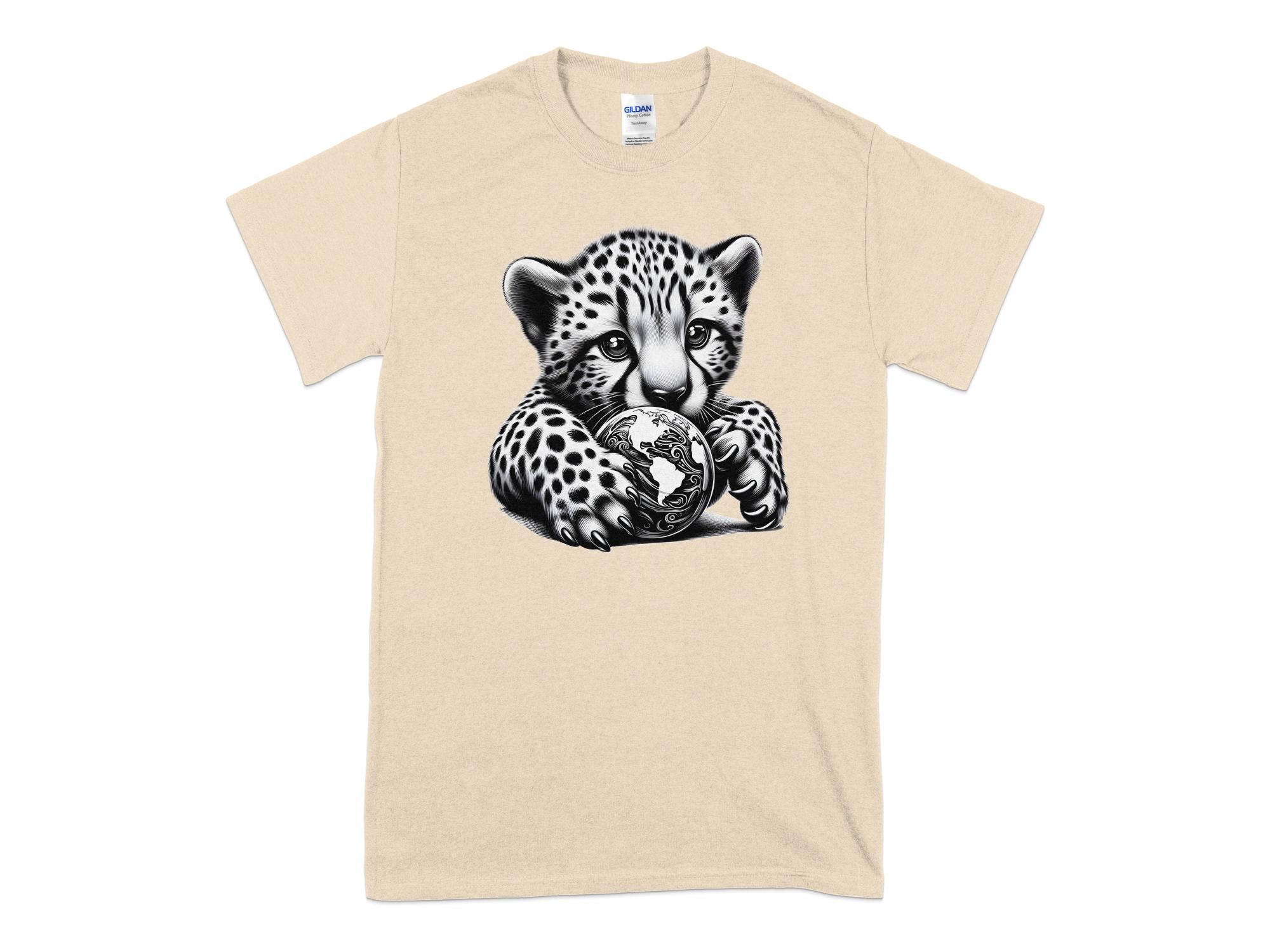 Cheetah World - Coloured Gildan T-Shirt Realistic Animal Talisman Unisex Cute Tee Graphic Design