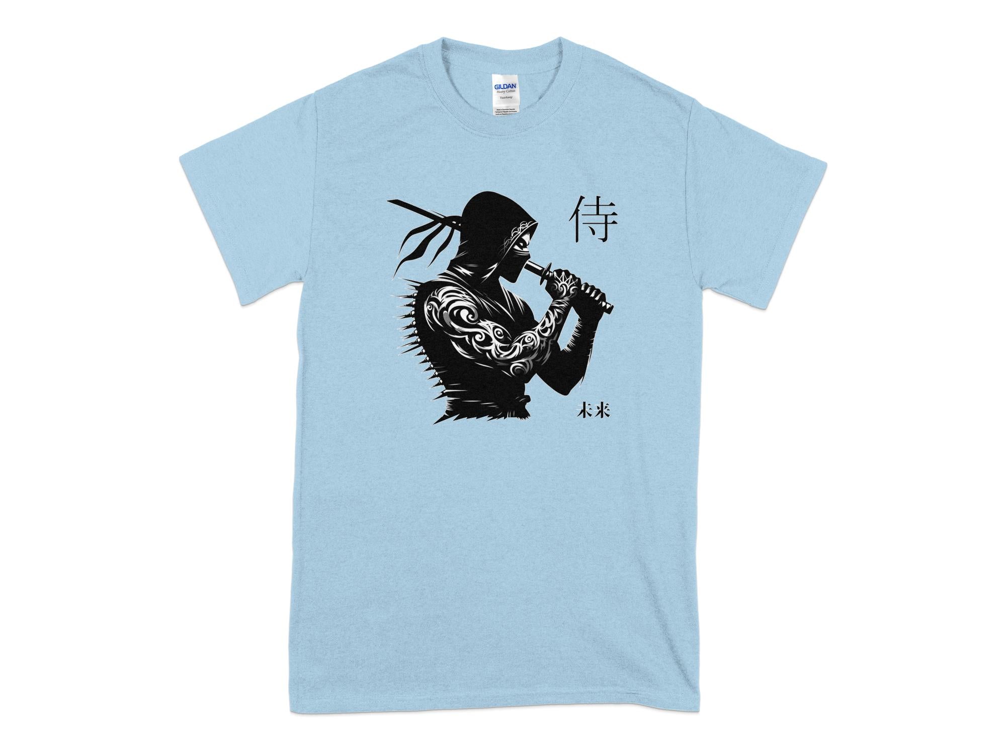 Samurai Ninja - Coloured Gildan T-Shirt Japanese Talisman Unisex Cultural Symbolic Graphic Design