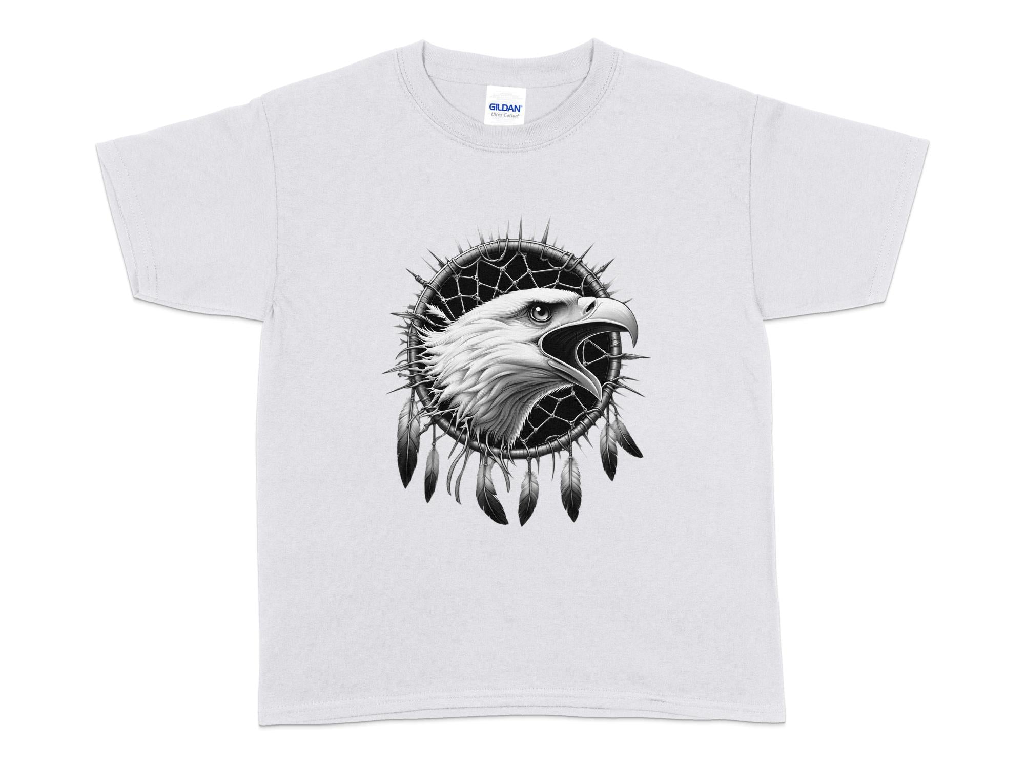 Dreamcatcher Eagle - Coloured Gildan Kids T-Shirt Realistic Native American Talisman Unisex Mythology Tee Graphic Design