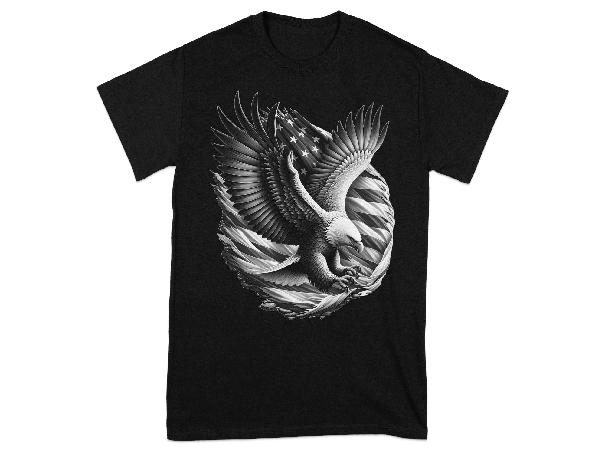 Eagle Patriot - Coloured Gildan T-Shirt Realistic Animal Talisman Unisex Tee Graphic Design