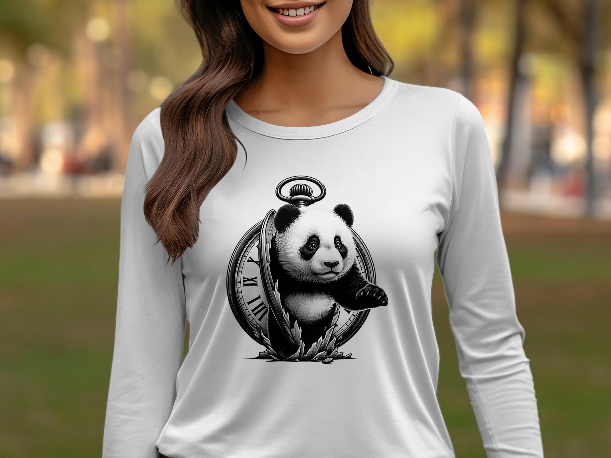 Panda - Coloured Gildan Long Sleeve Realistic Animal Talisman Unisex Cute Tee Graphic Design