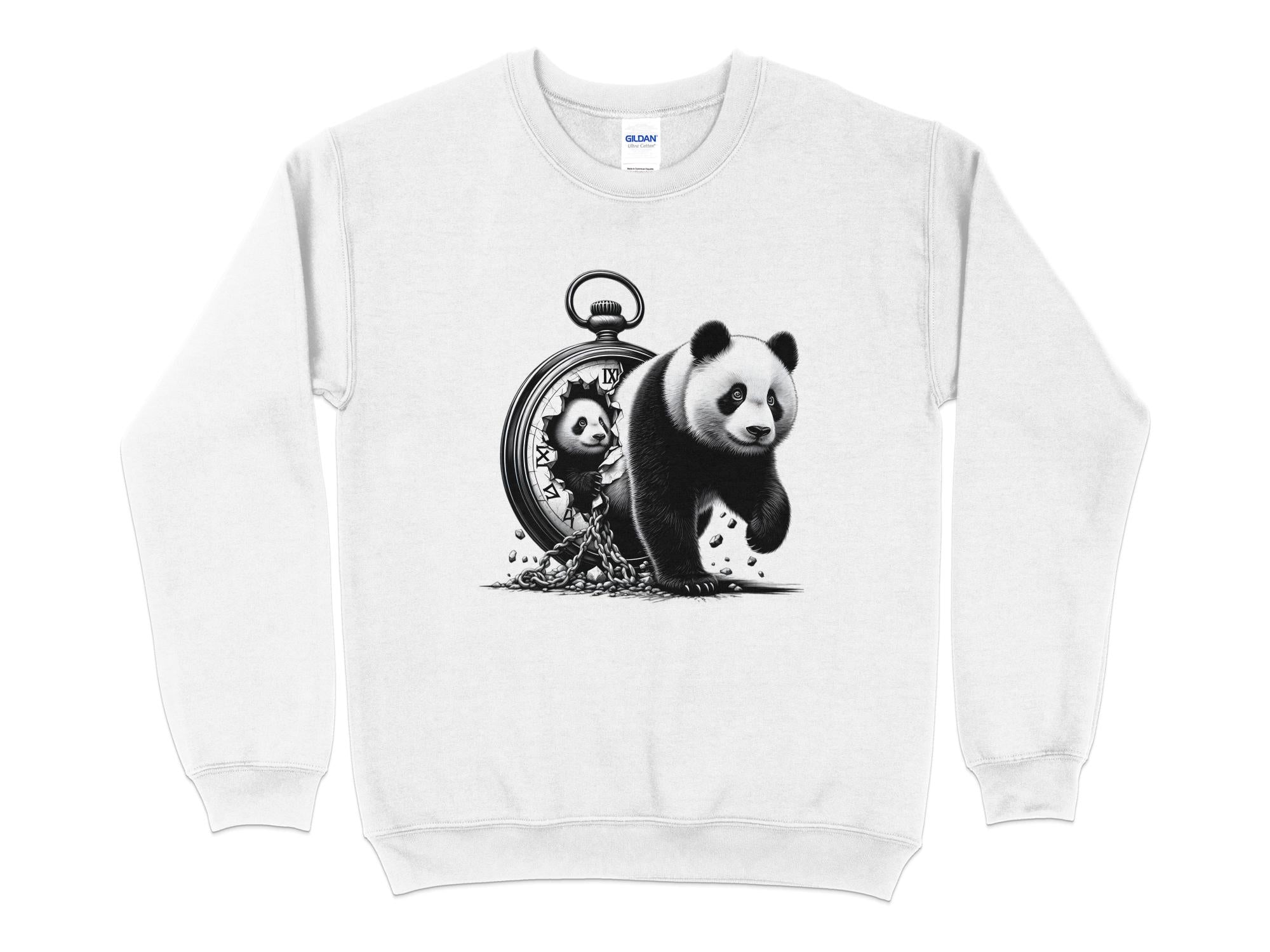 Panda - Coloured Gildan Sweatshirt Realistic Animal Talisman Unisex Cute Tee Graphic Design