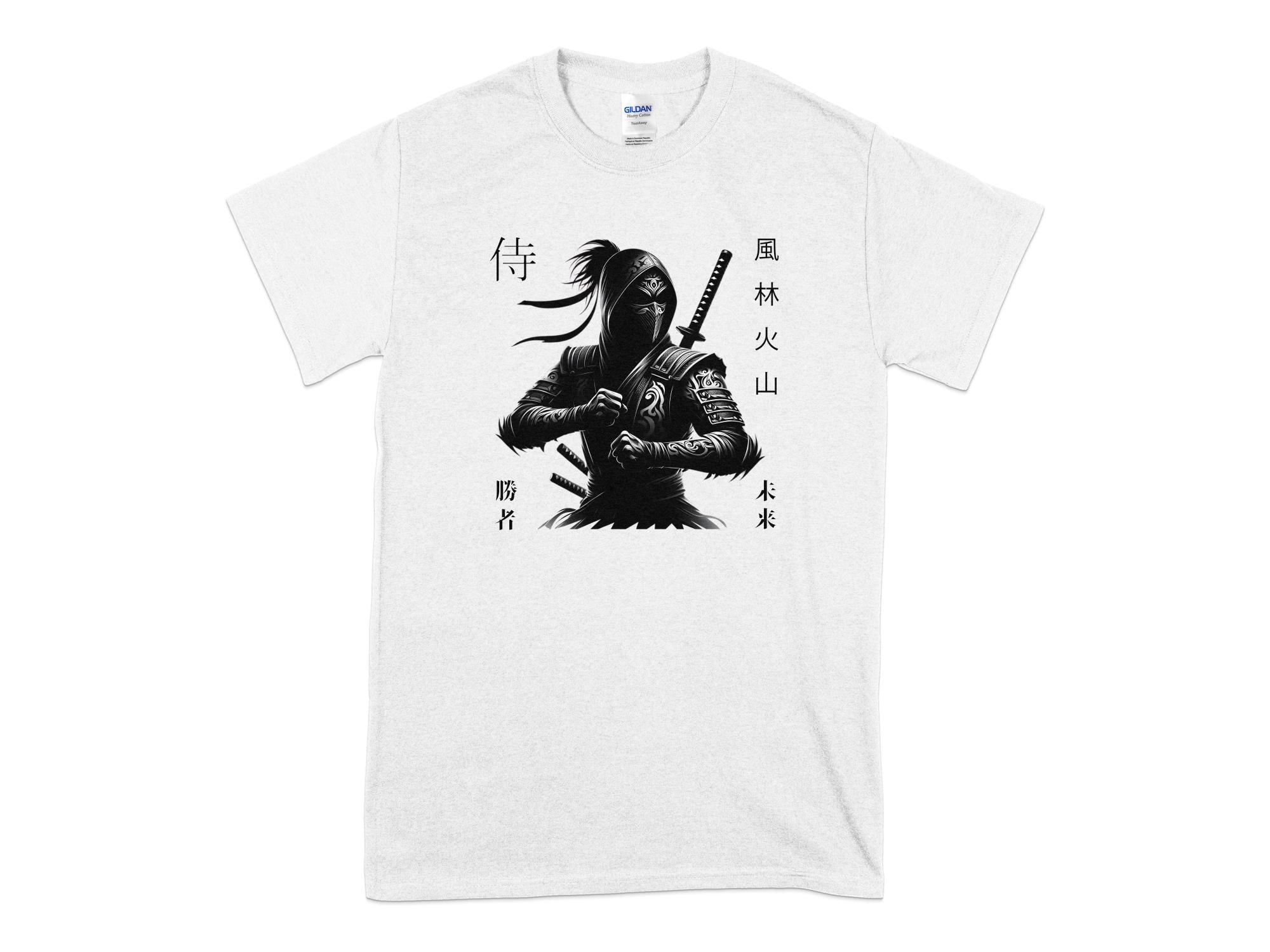 Samurai Ninja - Coloured Gildan T-Shirt Japanese Talisman Unisex Cultural Symbolic Graphic Design