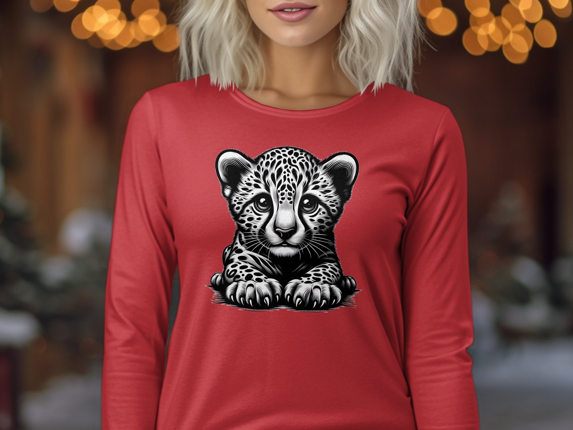 Cheetah World - Coloured Gildan Long Sleeve Realistic Animal Talisman Unisex Cute Tee Graphic Design