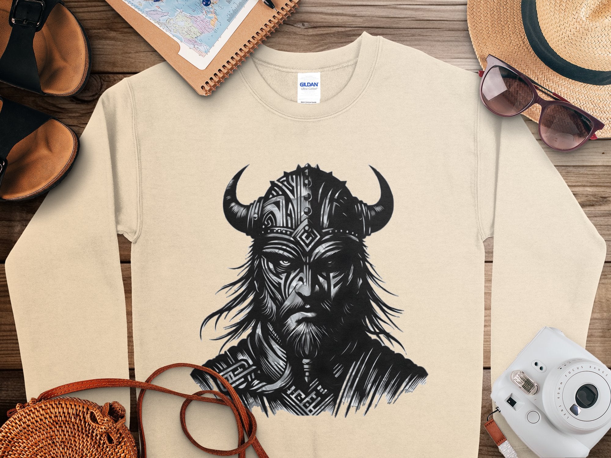 Viking Valour- Coloured Gildan Sweatshirt Norse Talisman Men Women Unisex Valhalla Tee