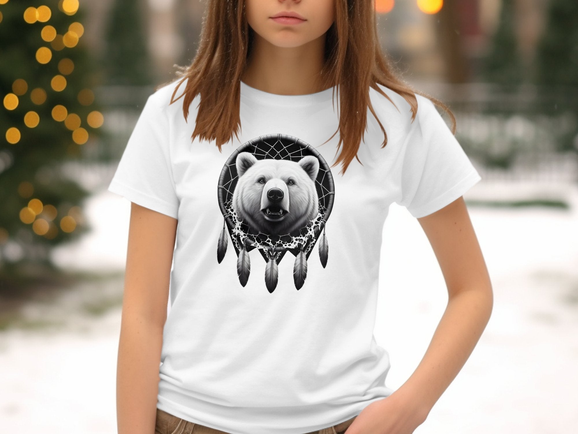 Dreamcatcher Bear - Coloured Gildan Kids T Shirt Realistic Native American Talisman Unisex Mythology Tee Graphic Design