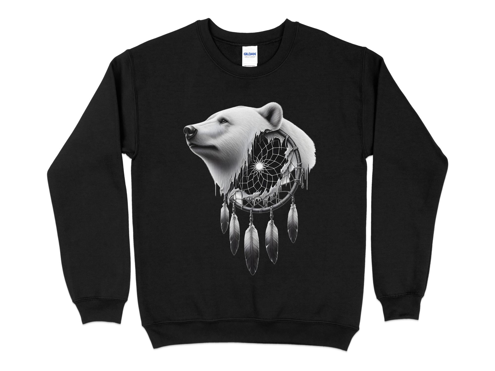 Dreamcatcher Bear - Coloured Gildan Sweatshirt Realistic Native American Talisman Unisex Mythology Tee Graphic Design