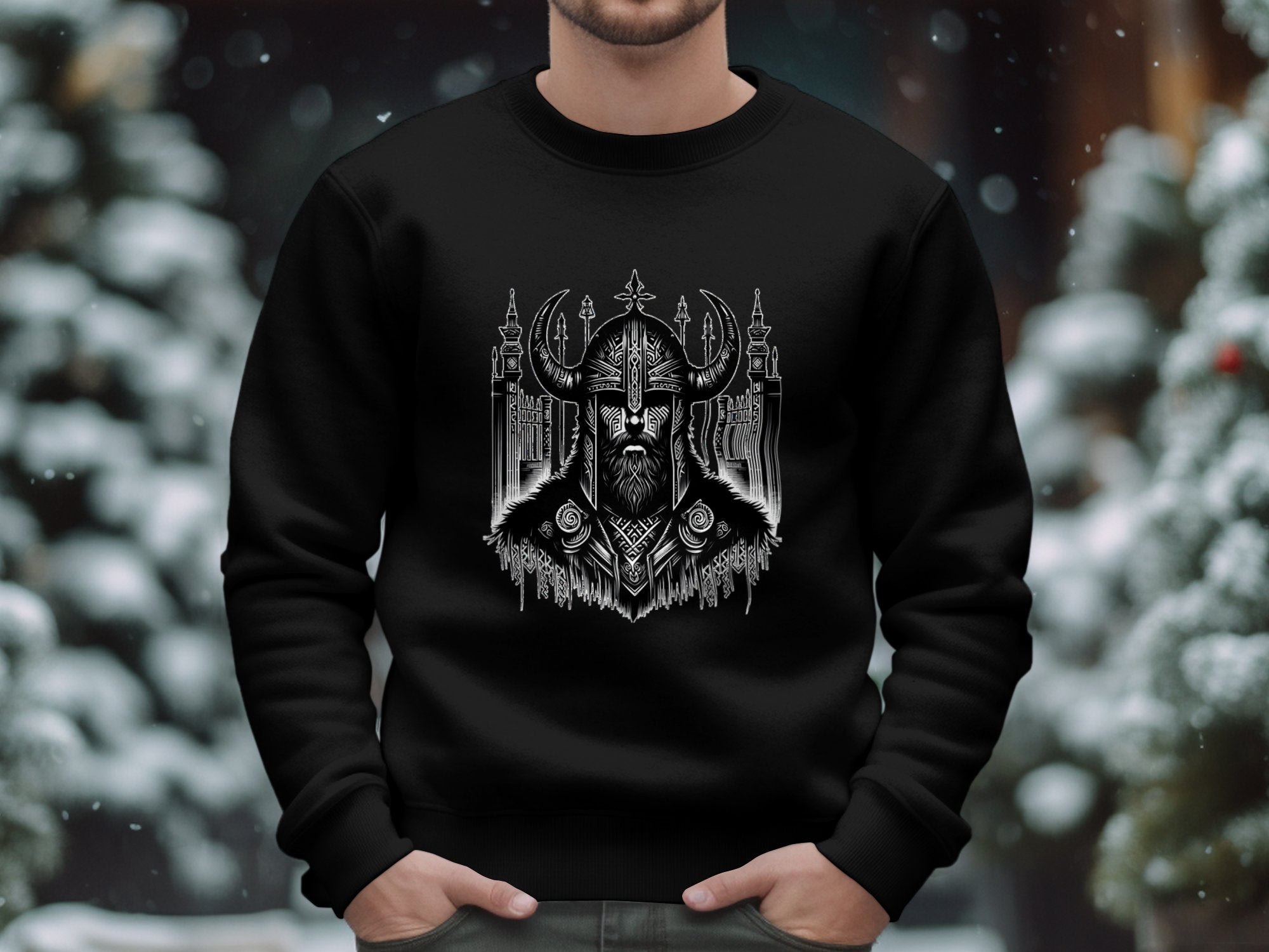 Viking Resolve - Coloured Gildan Sweatshirt Realistic Norse Talisman Men Women Unisex Valhalla Tee Graphic Design