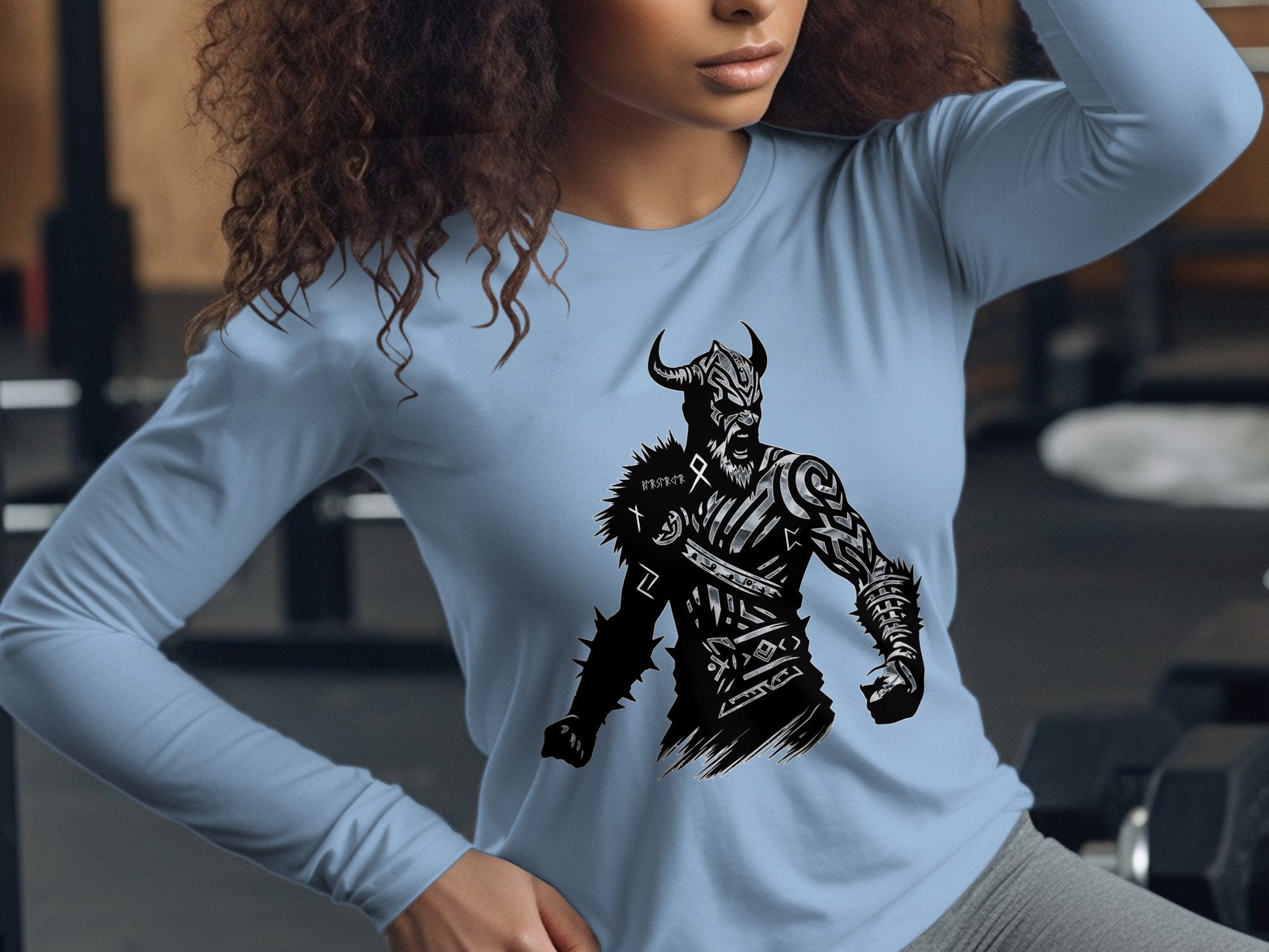 Viking Berserker - Coloured Gildan Long Sleeve Norse Talisman Men Women Unisex Valhalla Tee