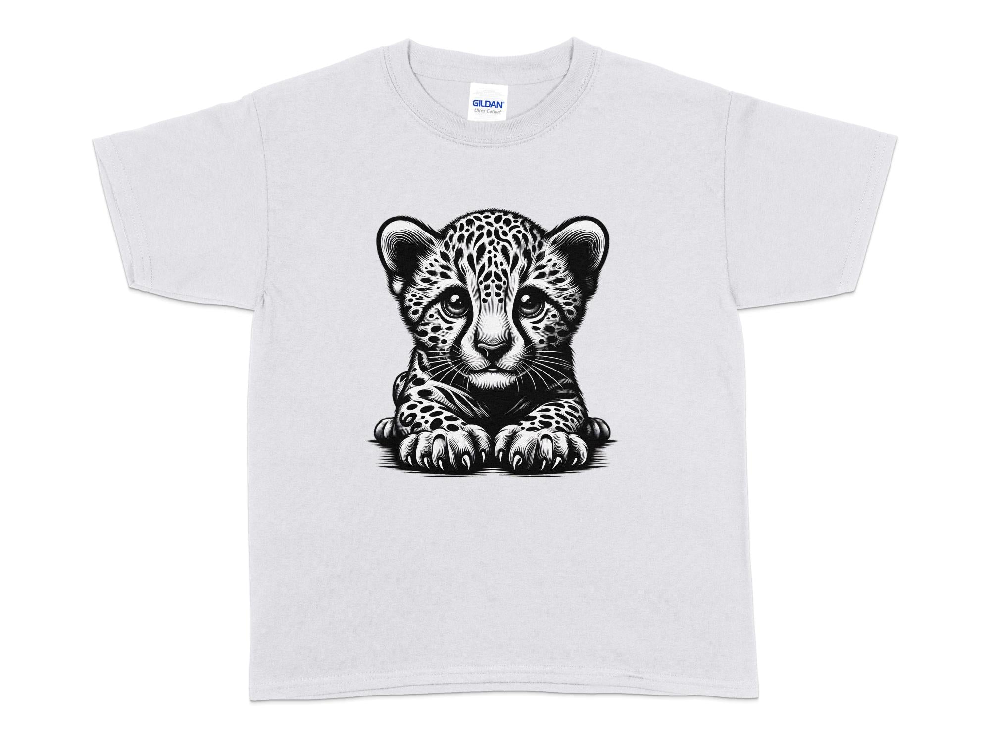 Cheetah World - Coloured Gildan Kids T-Shirt Realistic Animal Talisman Unisex Cute Tee Graphic Design