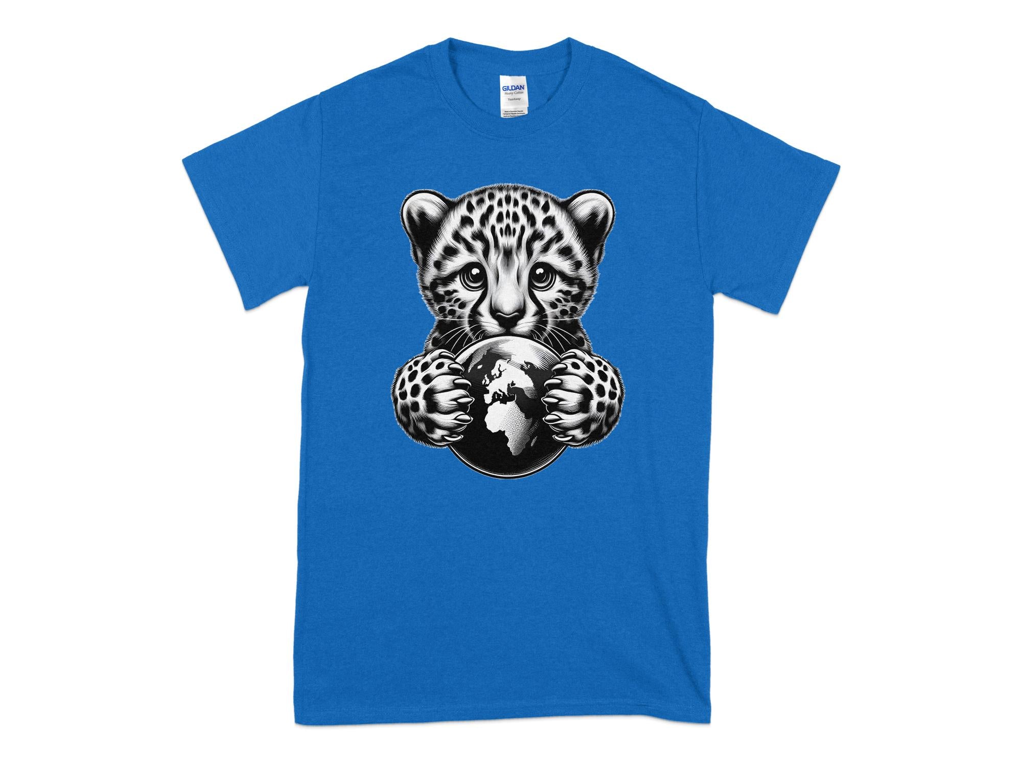 Cheetah World - Coloured Gildan T-Shirt Realistic Animal Talisman Unisex Cute Tee Graphic Design