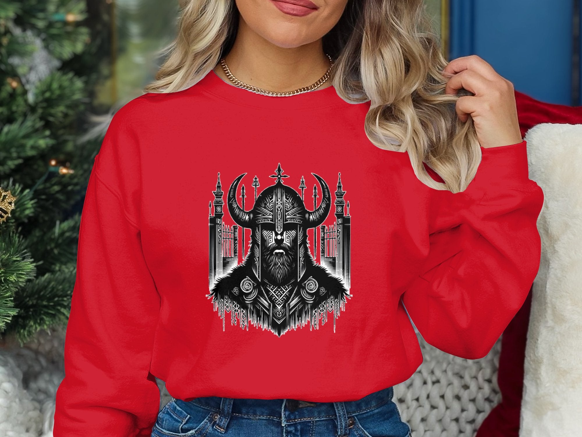 Viking Resolve - Coloured Gildan Sweatshirt Realistic Norse Talisman Men Women Unisex Valhalla Tee Graphic Design