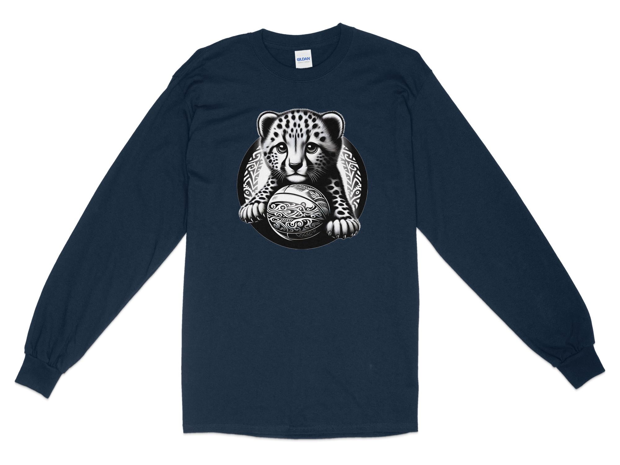 Cheetah World - Coloured Gildan Long Sleeve Realistic Animal Talisman Unisex Cute Tee Graphic Design