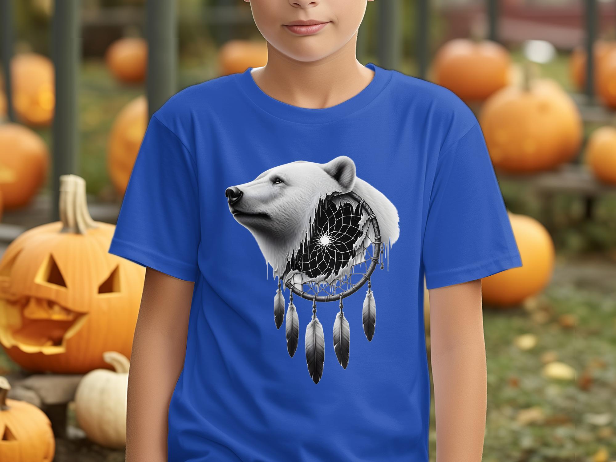 Dreamcatcher Bear - Coloured Gildan Kids T Shirt Realistic Native American Talisman Unisex Mythology Tee Graphic Design