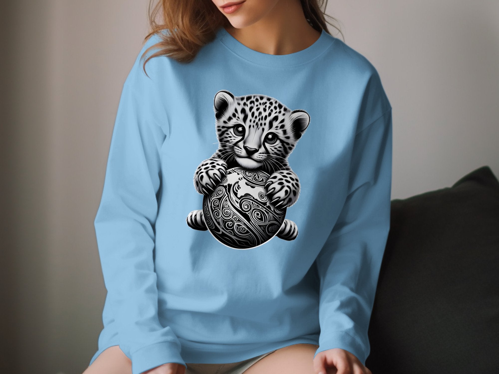 Cheetah World - Coloured Gildan Long Sleeve Realistic Animal Talisman Unisex Cute Tee Graphic Design