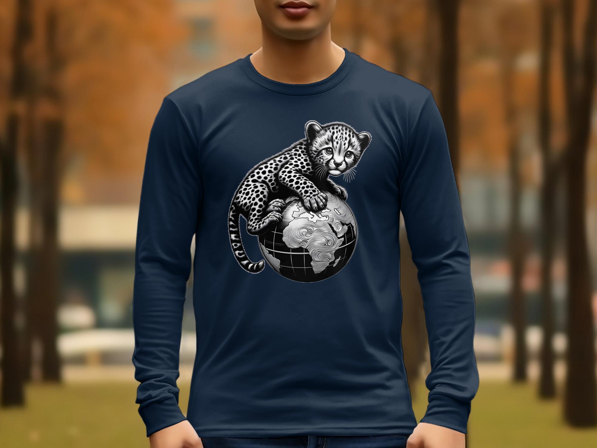 Cheetah World - Coloured Gildan Long Sleeve Realistic Animal Talisman Unisex Cute Tee Graphic Design