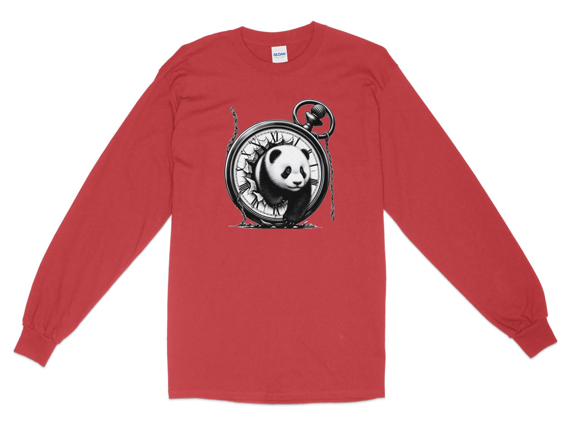 Panda - Coloured Gildan Long Sleeve Realistic Animal Talisman Unisex Cute Tee Graphic Design