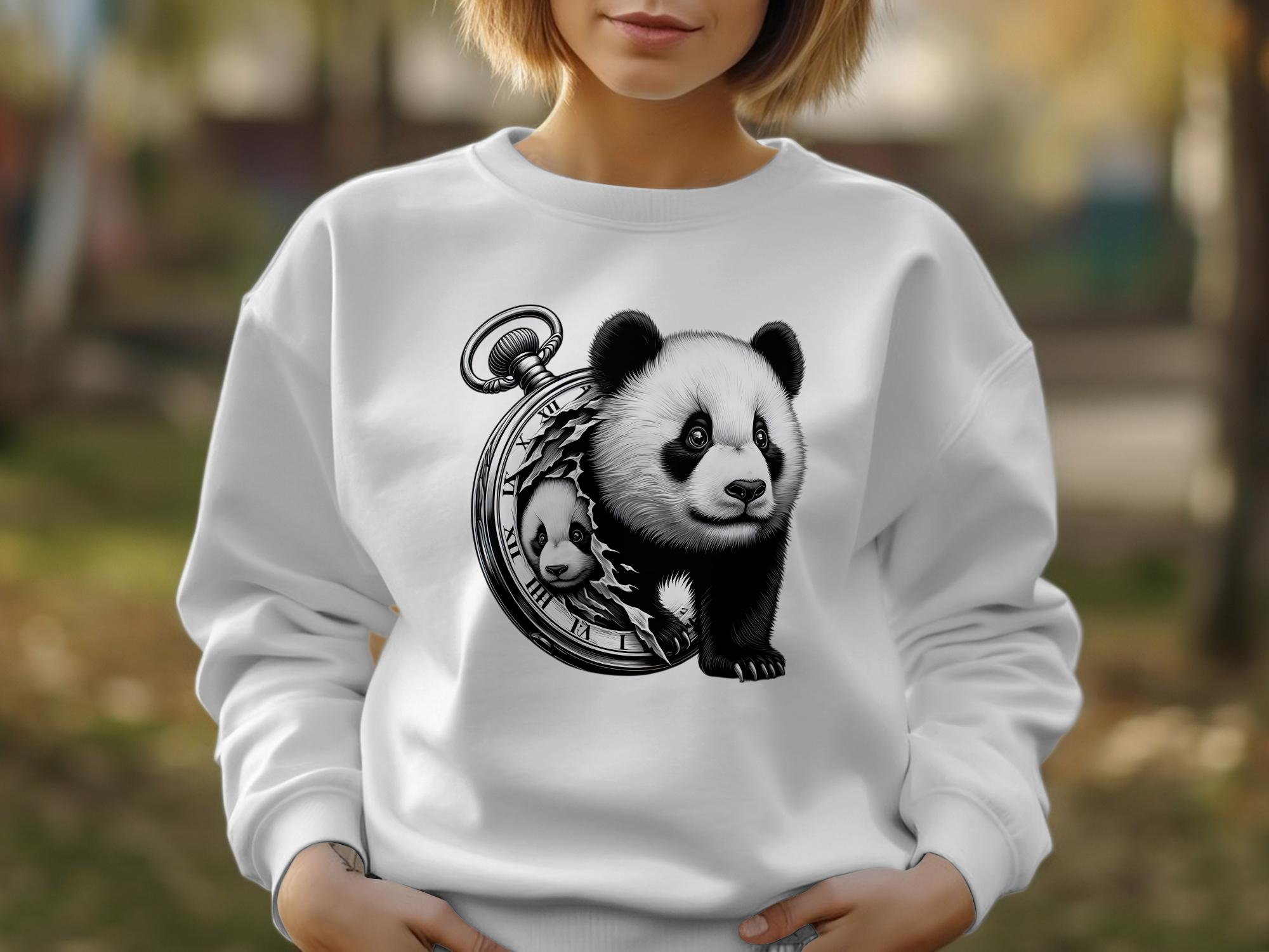 Panda - Coloured Gildan Sweatshirt Realistic Animal Talisman Unisex Cute Tee Graphic Design