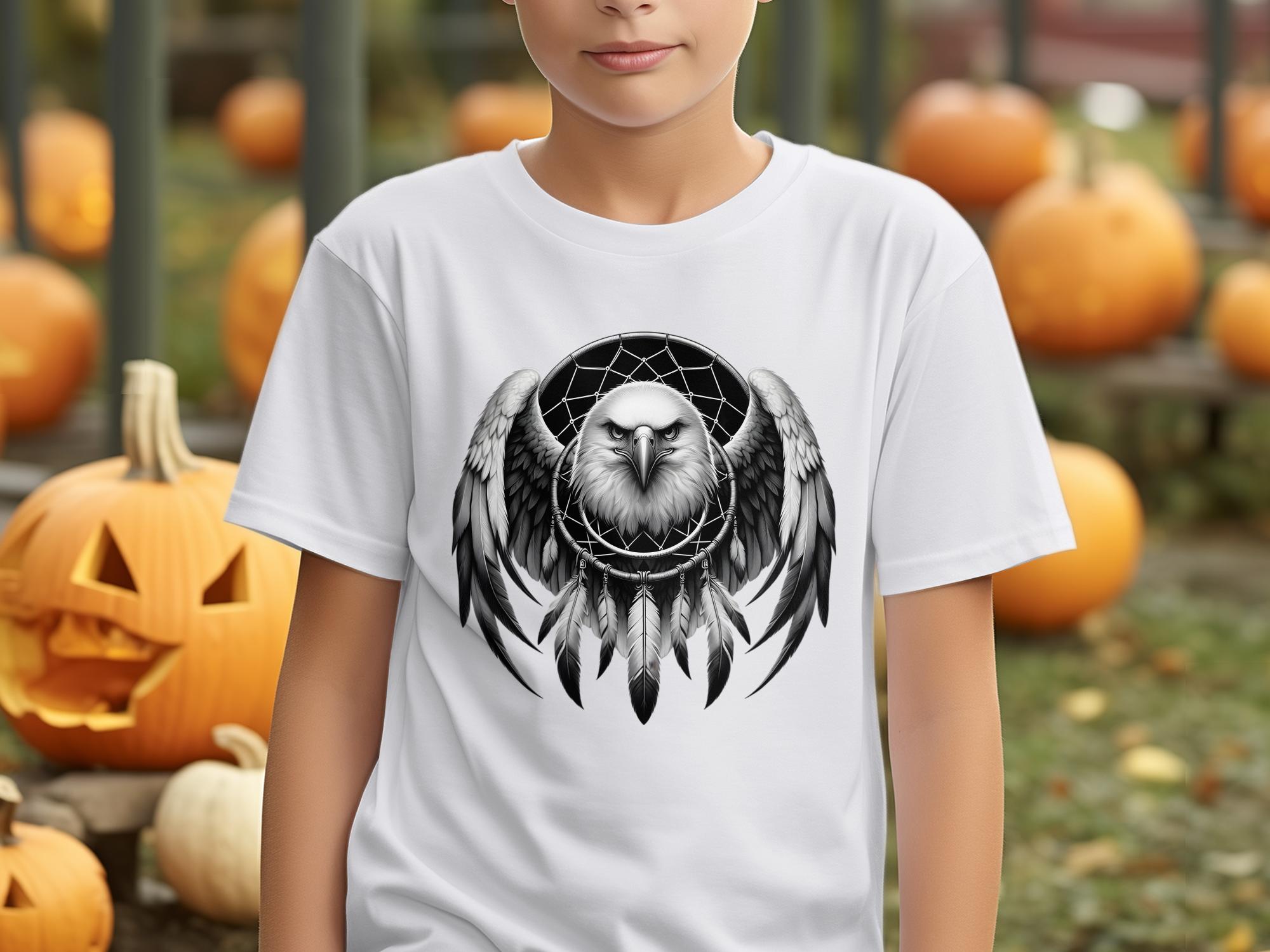 Dreamcatcher Eagle - Coloured Gildan Kids T-Shirt Realistic Native American Talisman Unisex Mythology Tee Graphic Design