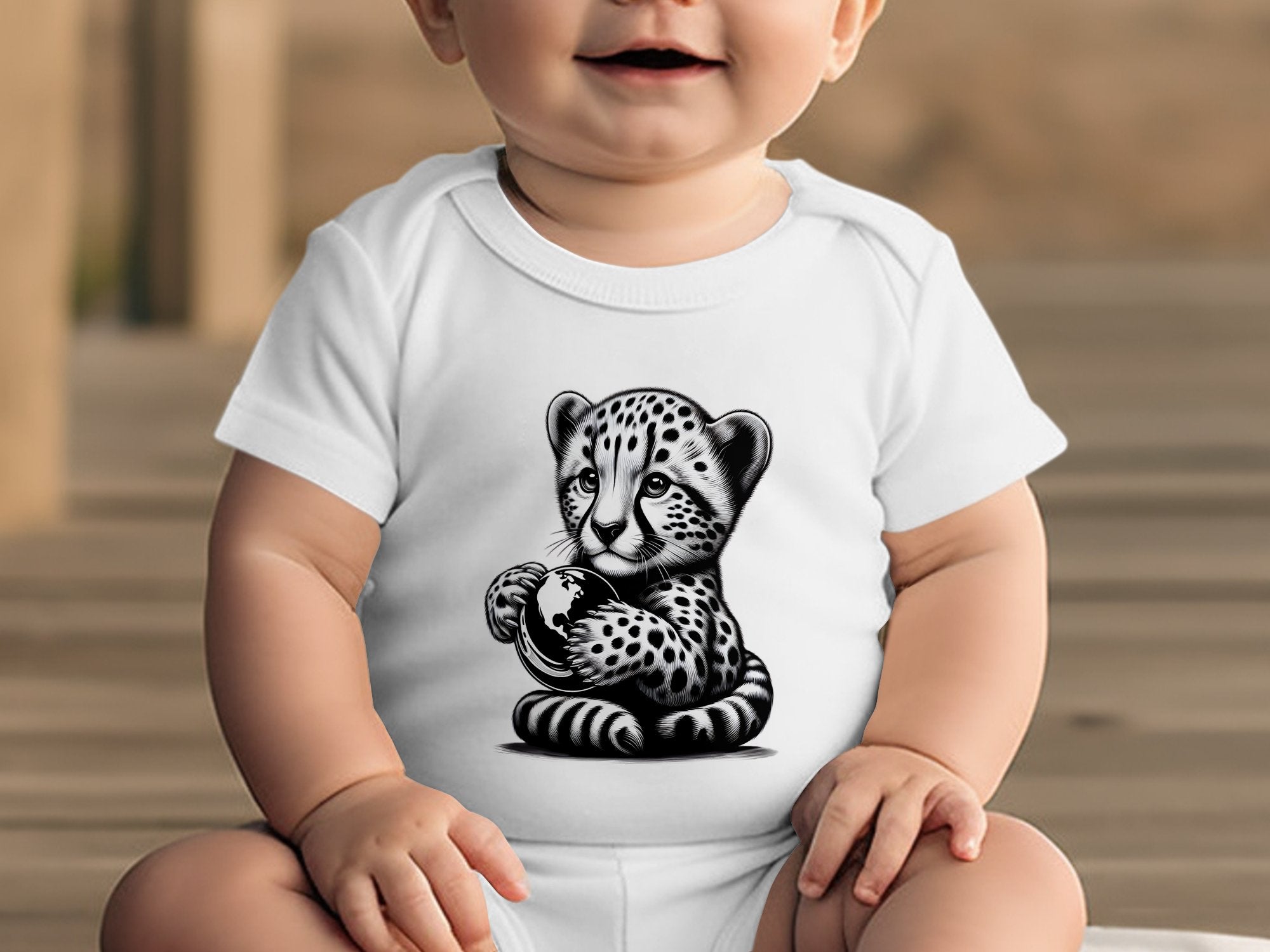 Cheetah World - Coloured Toddler Bodysuit Realistic Animal Talisman Unisex Cute Tee Graphic Design