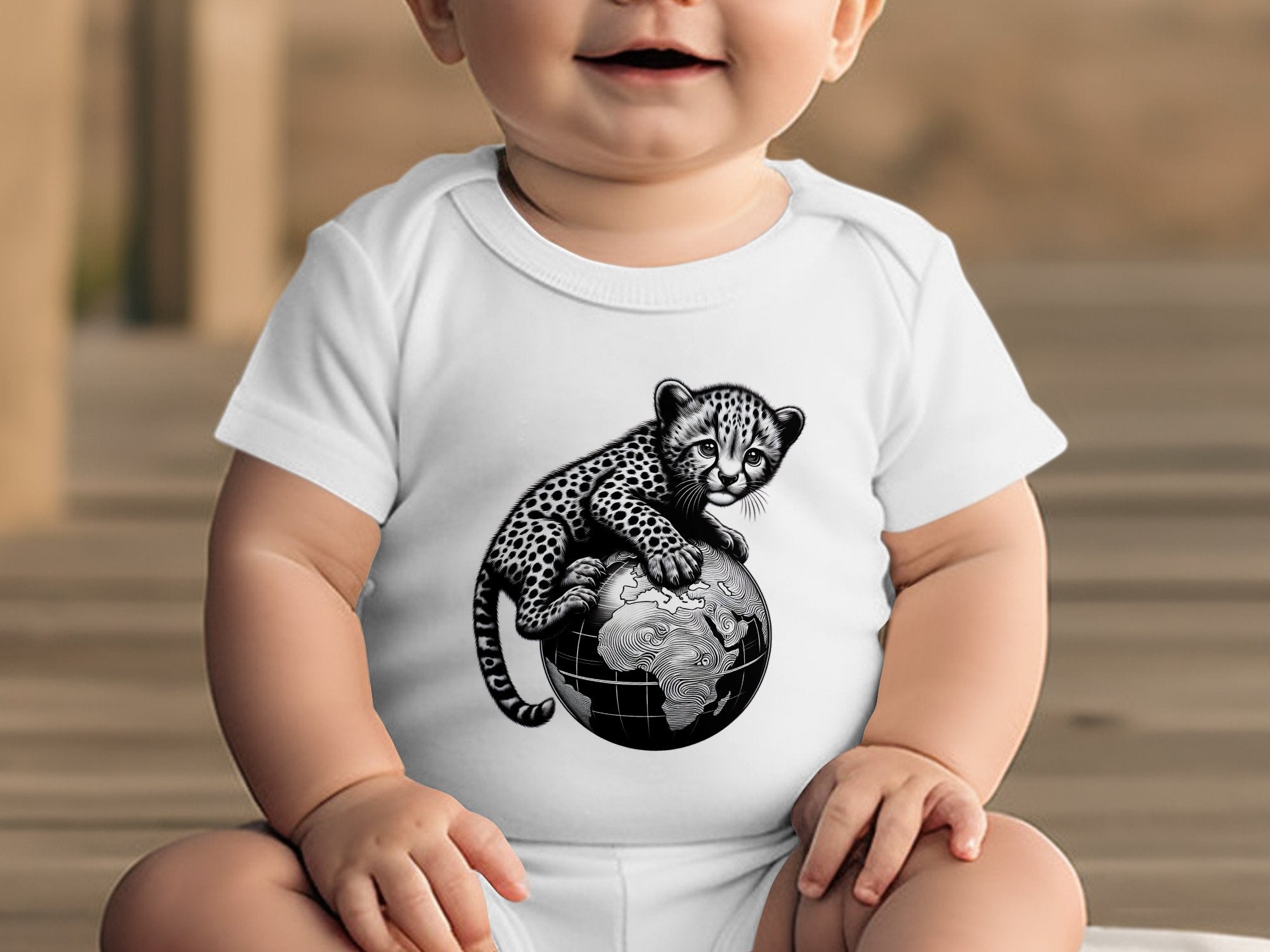 Cheetah World - Coloured Toddler Bodysuit Realistic Animal Talisman Unisex Cute Tee Graphic Design