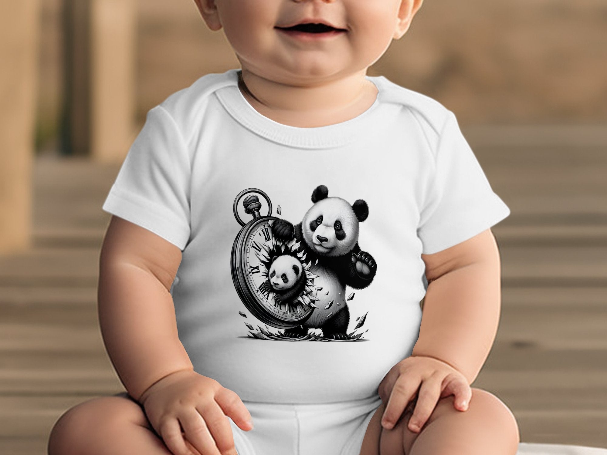 Panda - Coloured Toddler Bodysuit Realistic Animal Talisman Unisex Cute Tee Graphic Design