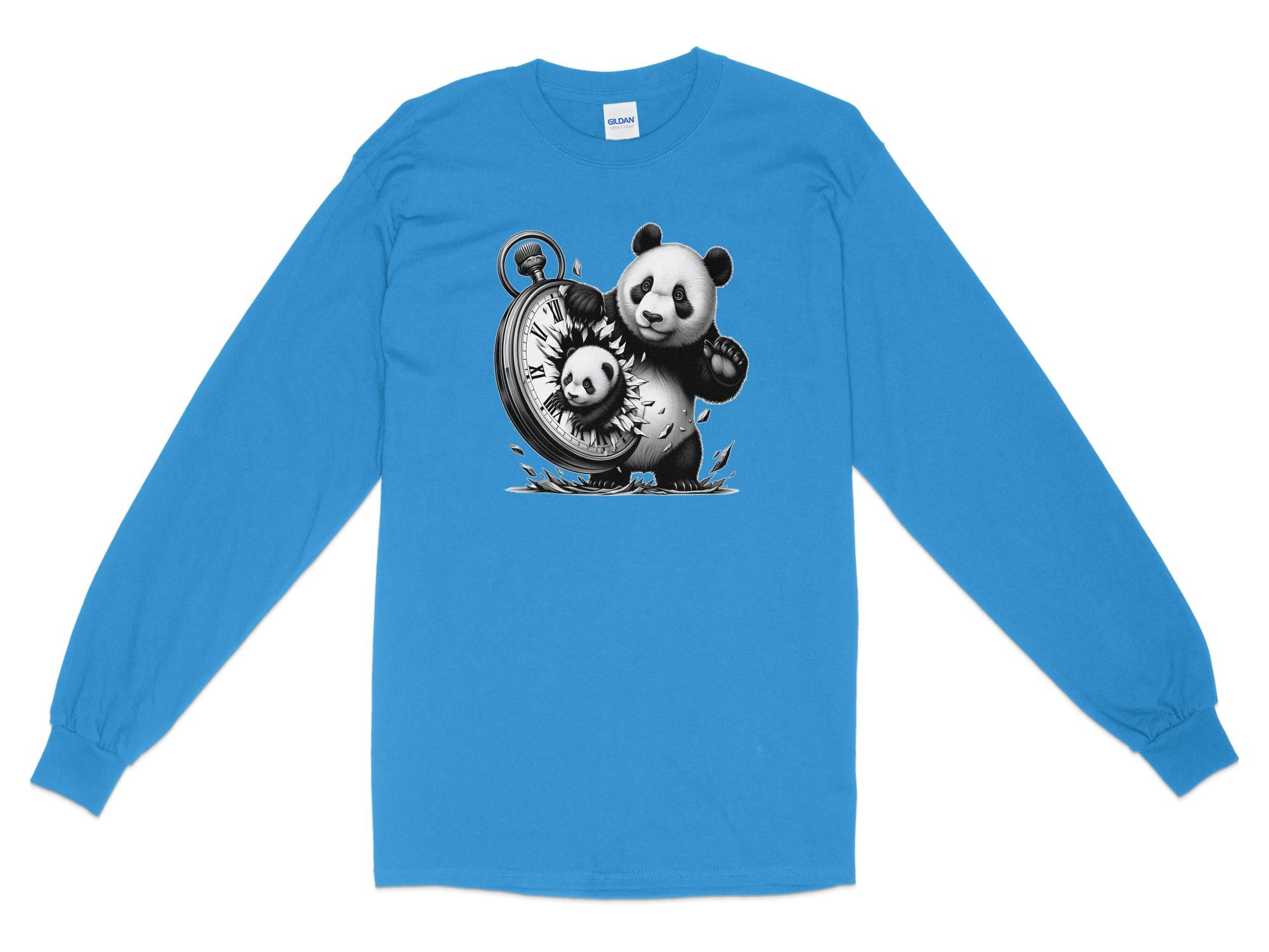 Panda - Coloured Gildan Long Sleeve Realistic Animal Talisman Unisex Cute Tee Graphic Design