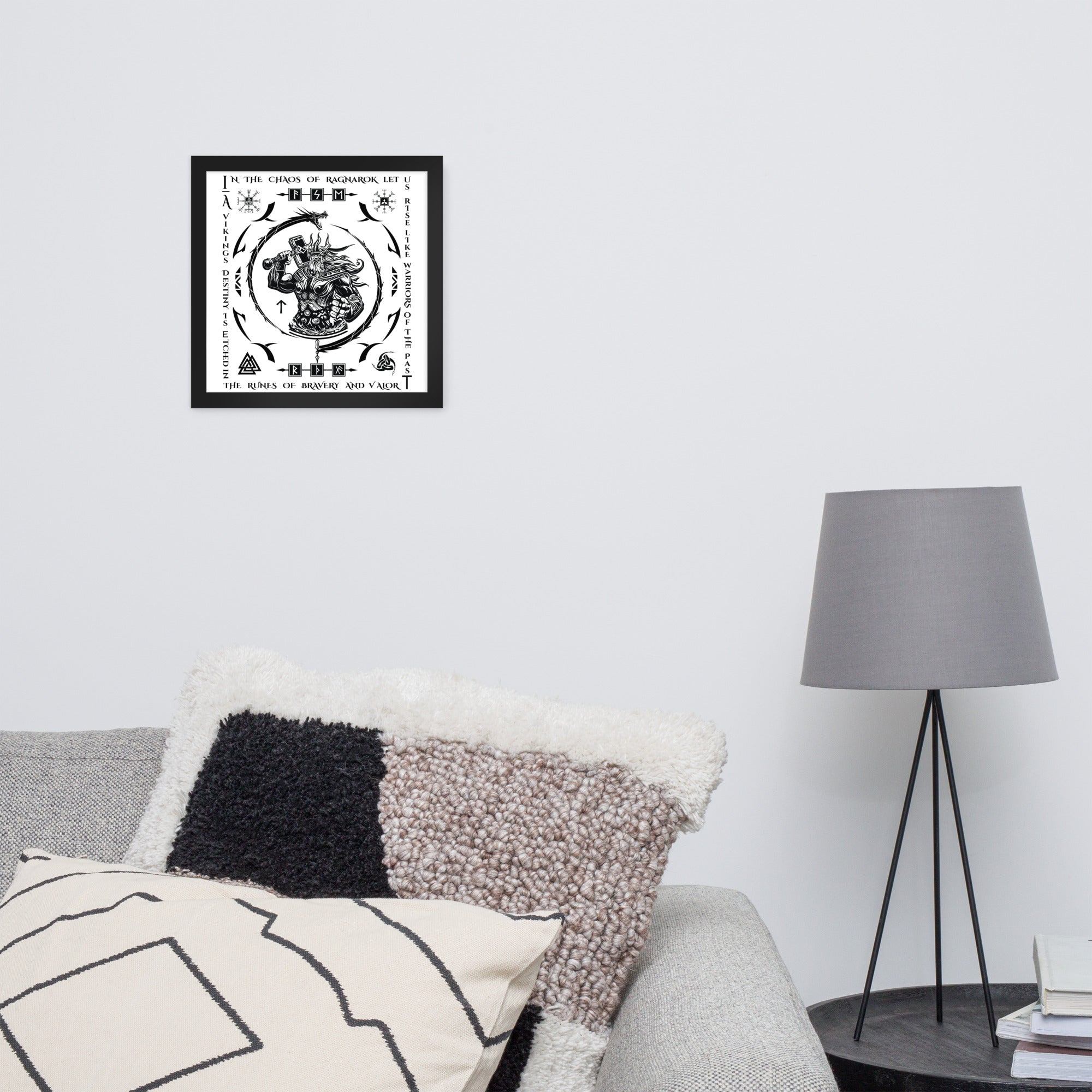 Black Framed Poster Viking Chaos Talisman Inspired Design