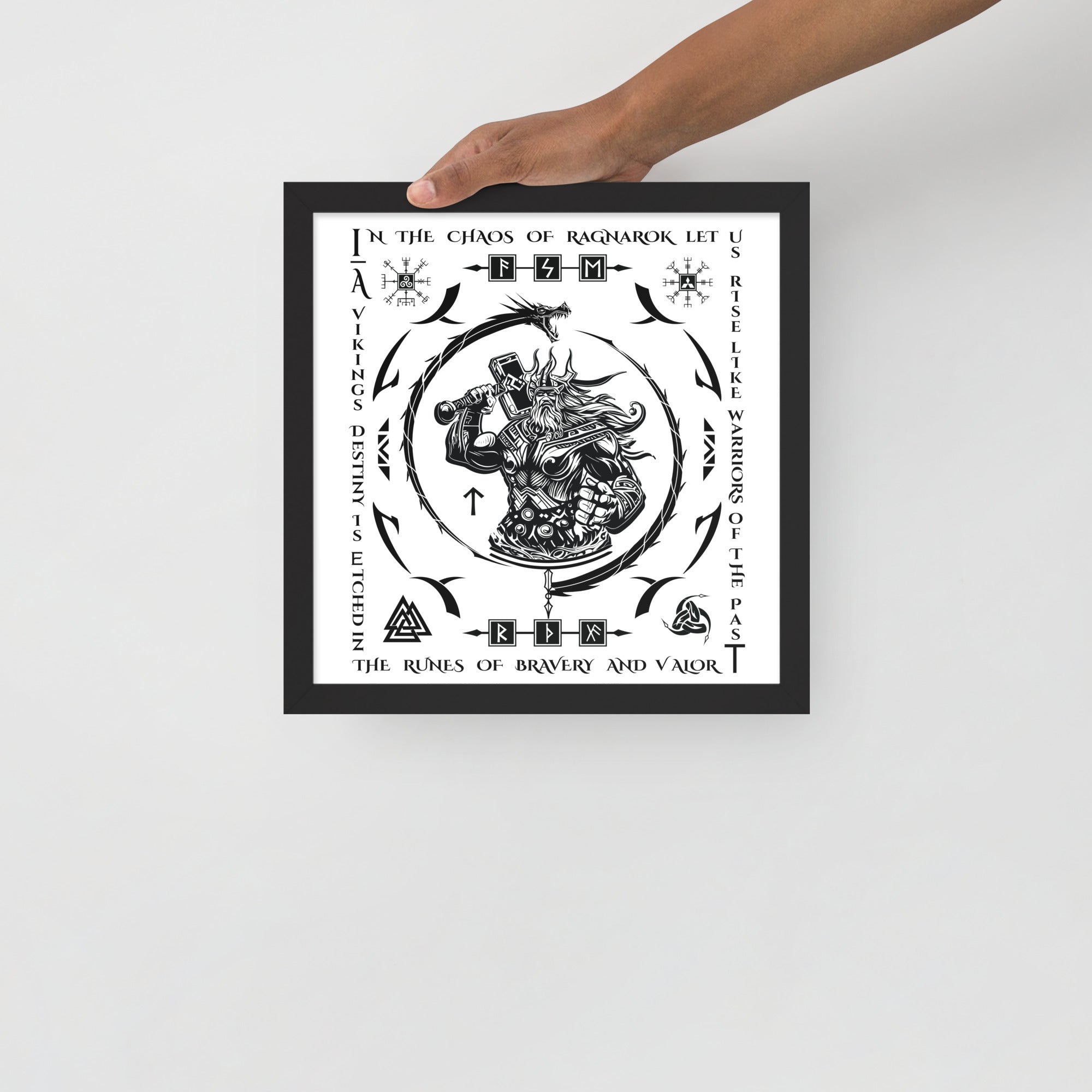 Black Framed Poster Viking Chaos Talisman Inspired Design