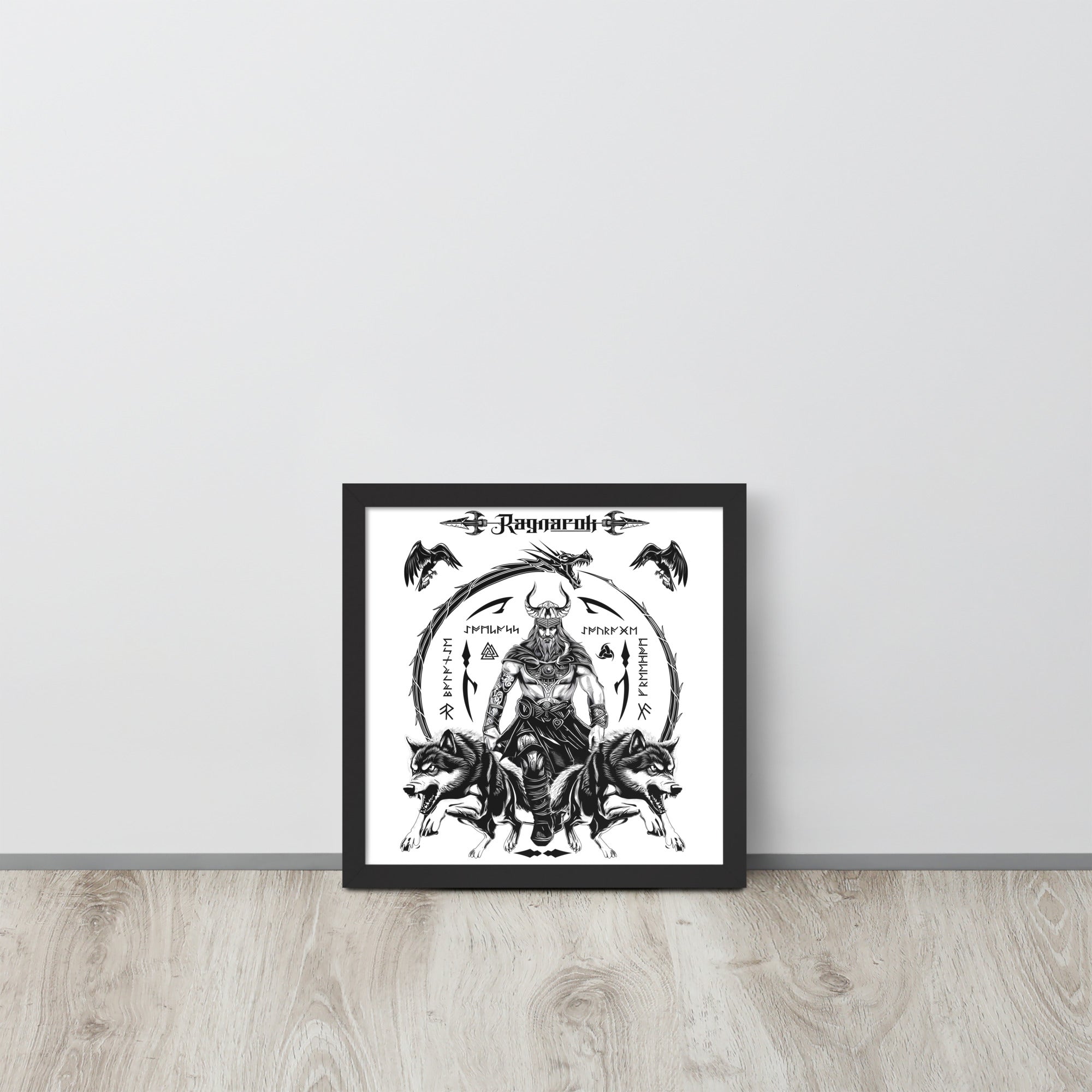 Black Framed Poster Viking Ragnarok Talisman Inspired Design