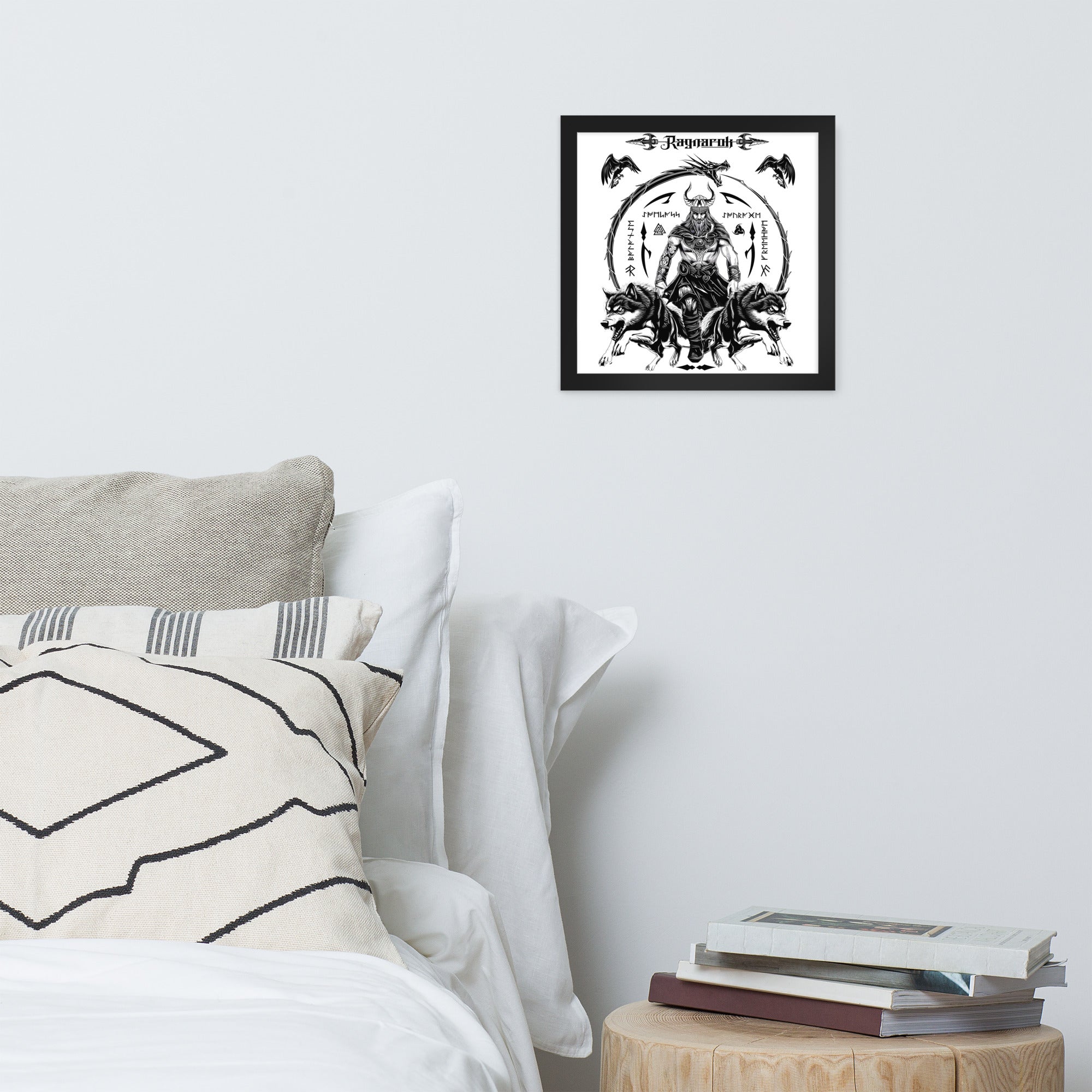 Black Framed Poster Viking Ragnarok Talisman Inspired Design