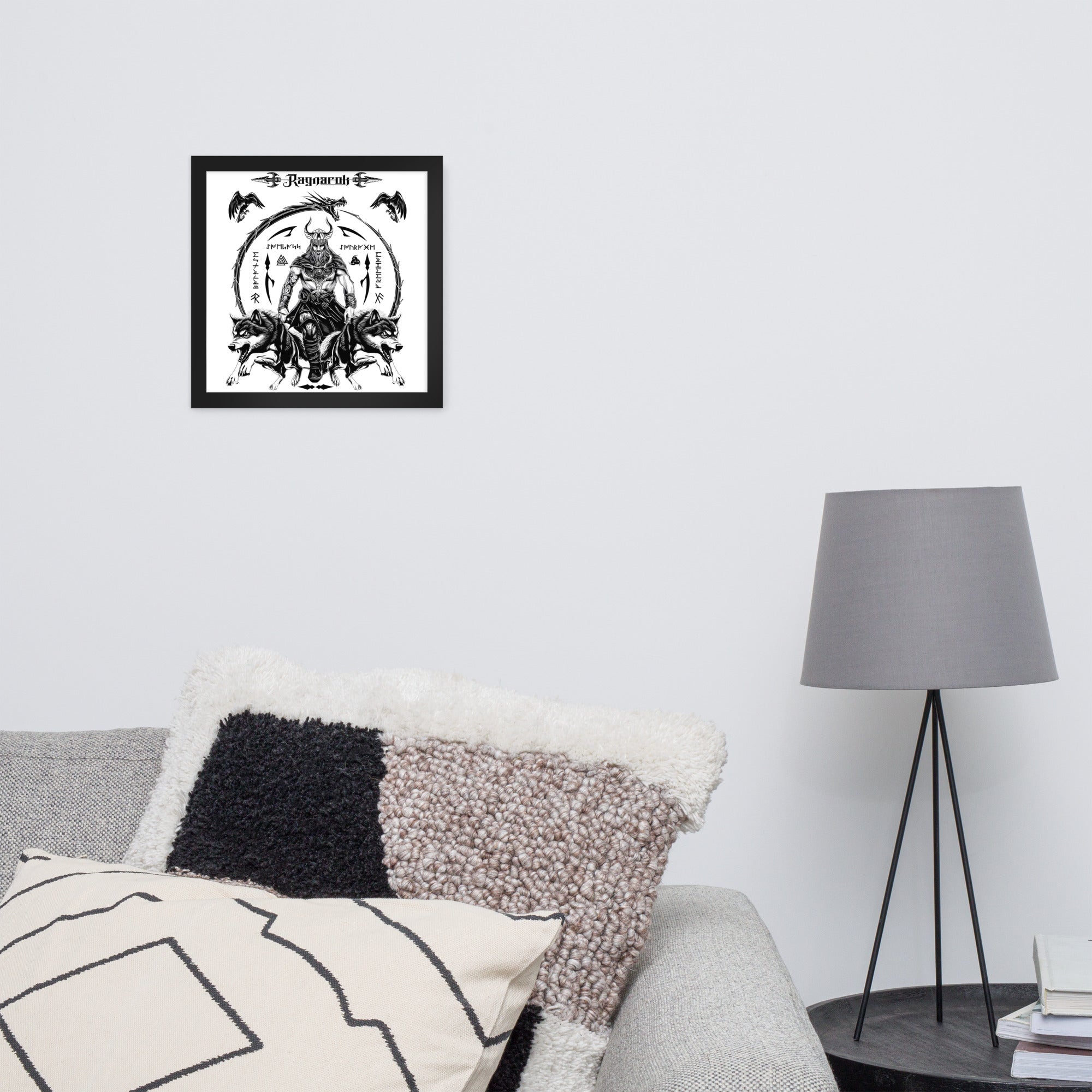 Black Framed Poster Viking Ragnarok Talisman Inspired Design