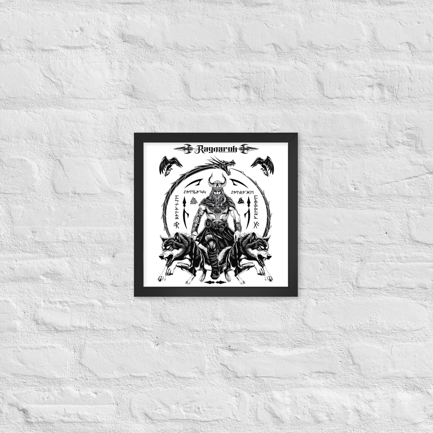 Black Framed Poster Viking Ragnarok Talisman Inspired Design