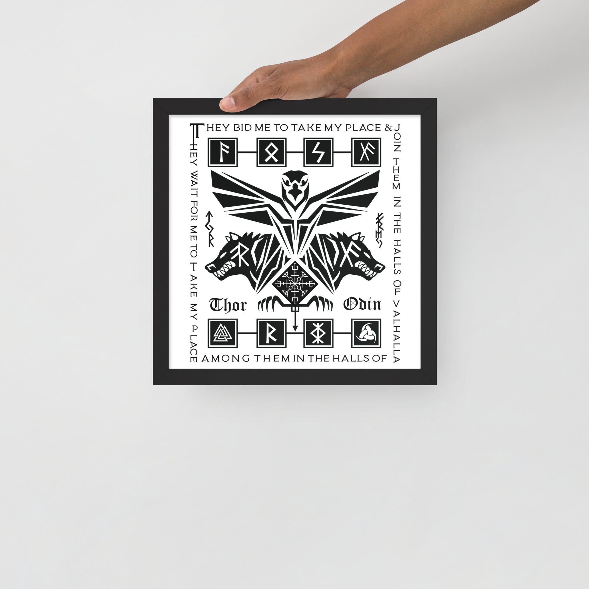 Black Framed Poster Odins’ Guardians Viking Talisman Inspired Design