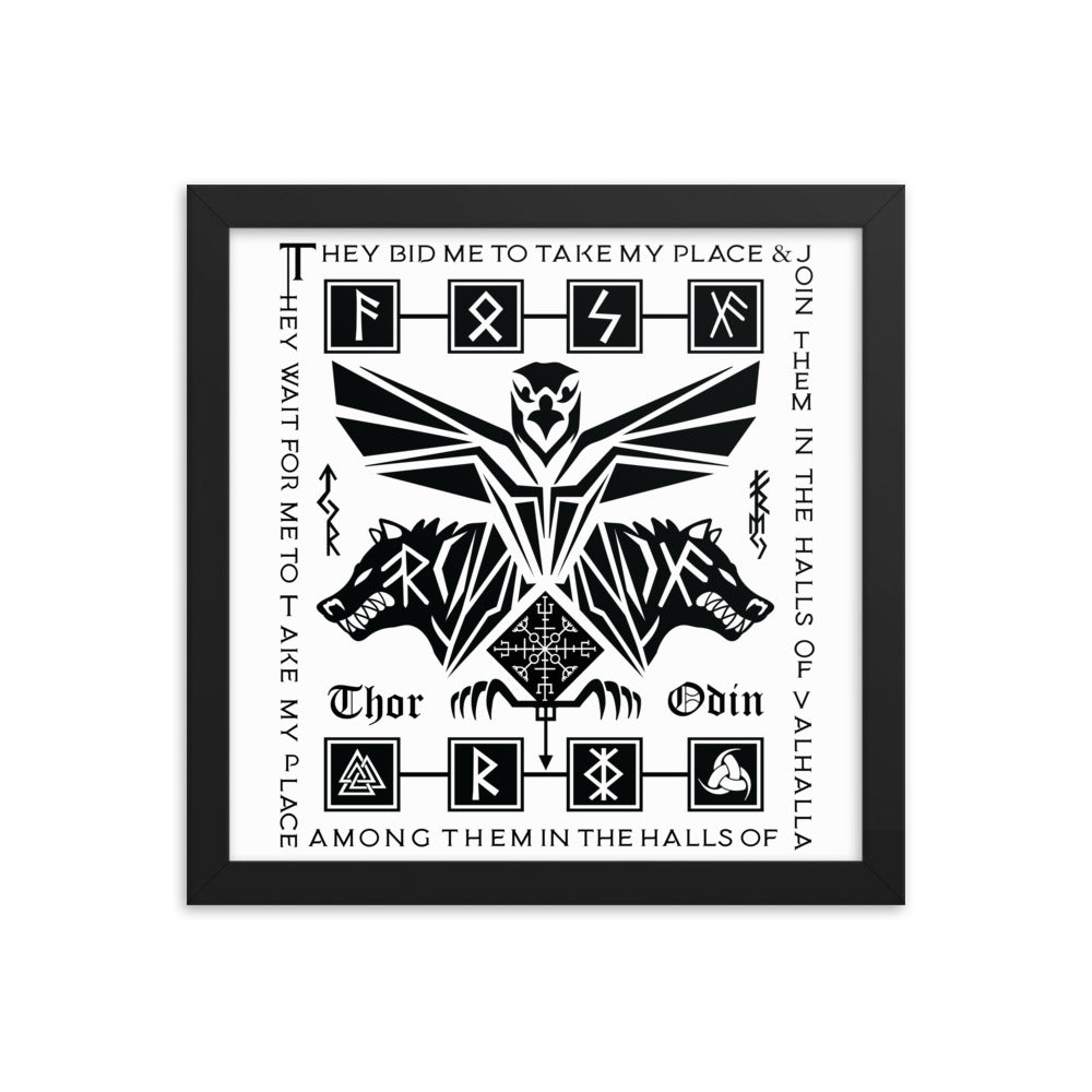 Black Framed Poster Odins’ Guardians Viking Talisman Inspired Design